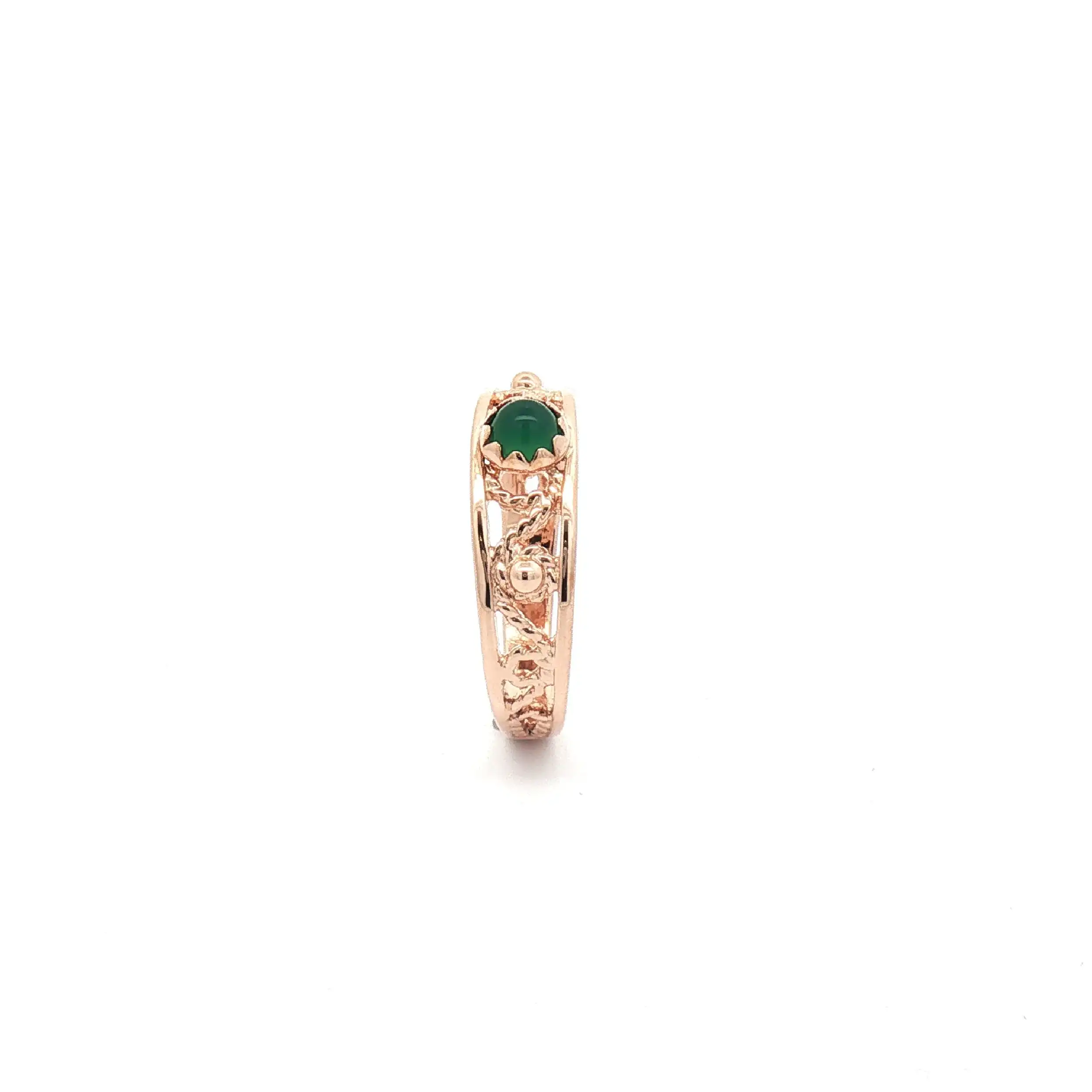 Ring Rotgold mit grünem Farbstein Cabochon Ring Rotgold mit grünem Farbstein Cabochon