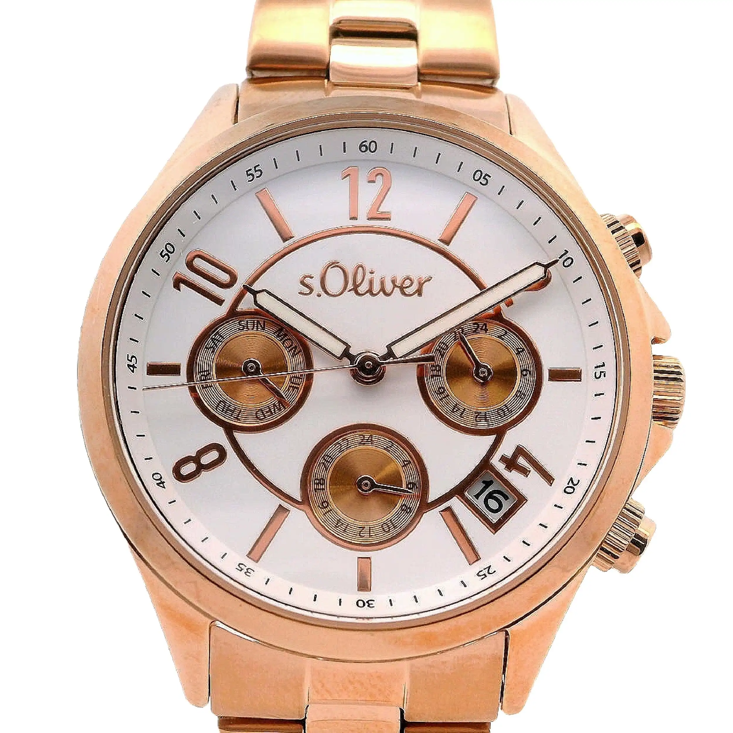 Damenuhr s.Oliver Stahl Rose vergoldet Damenuhr s.Oliver Stahl Rose vergoldet