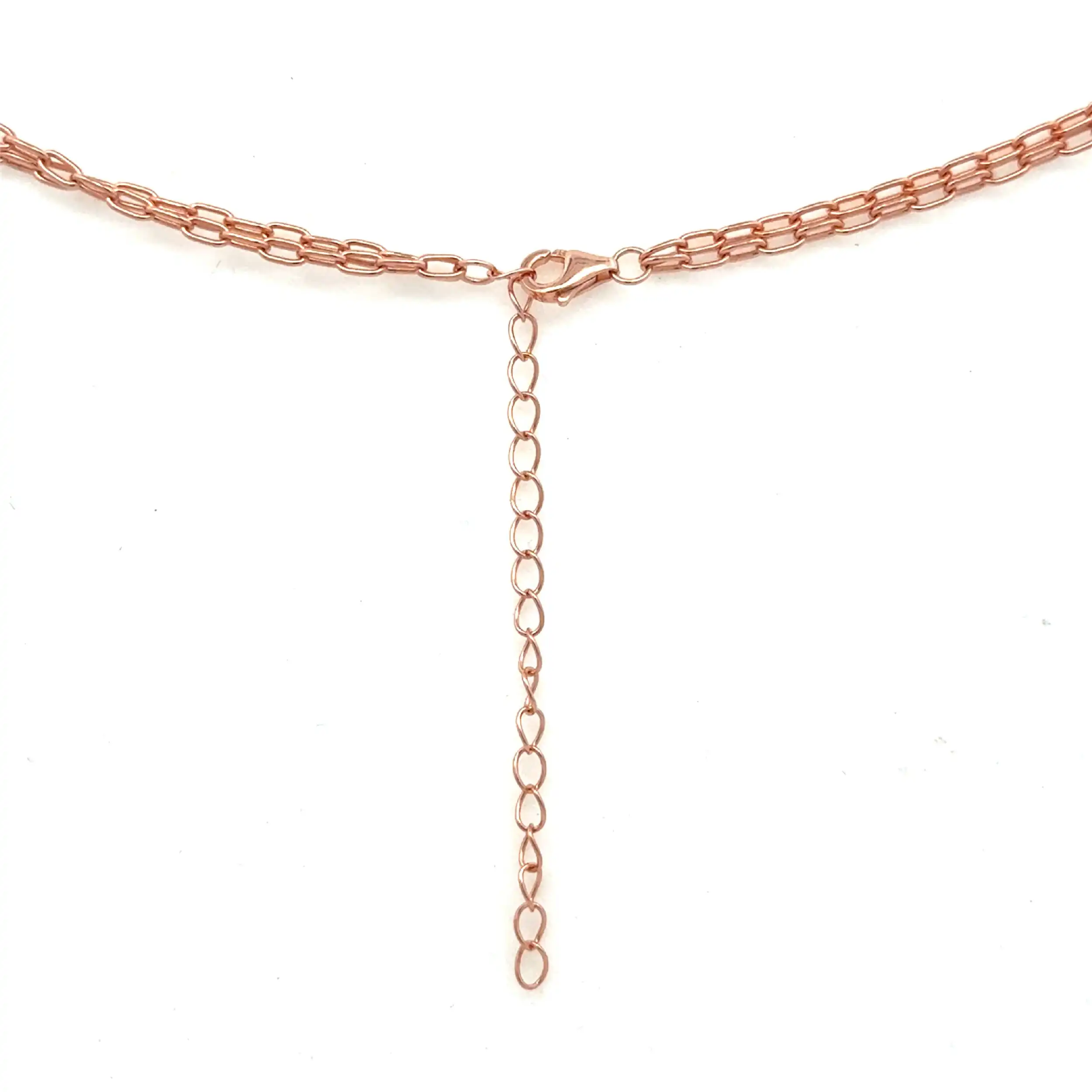Collier Silber rose vergoldet mit zwei Anhänger mit 87 Zirkonia