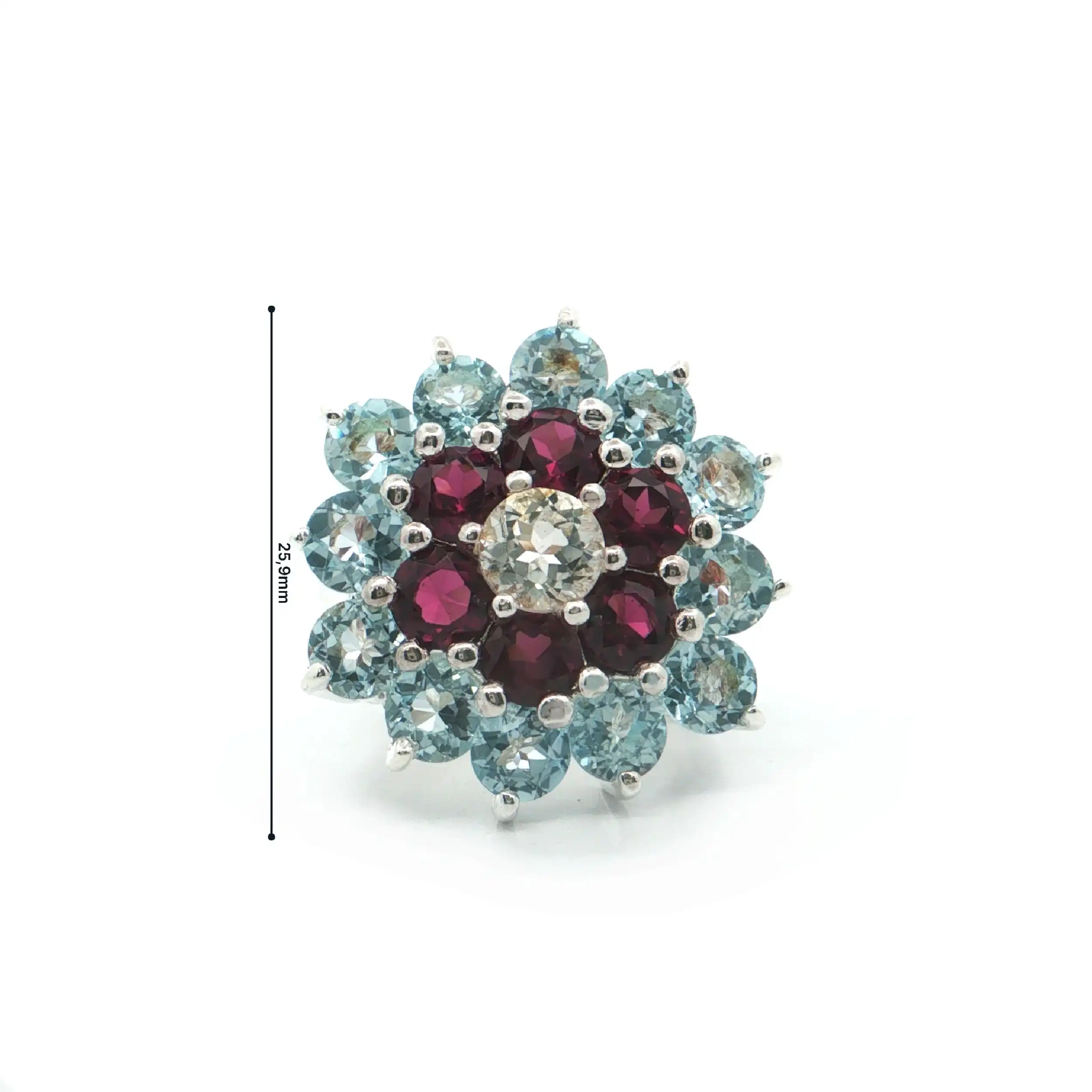 Ring Silber mit bunten Farbsteinen