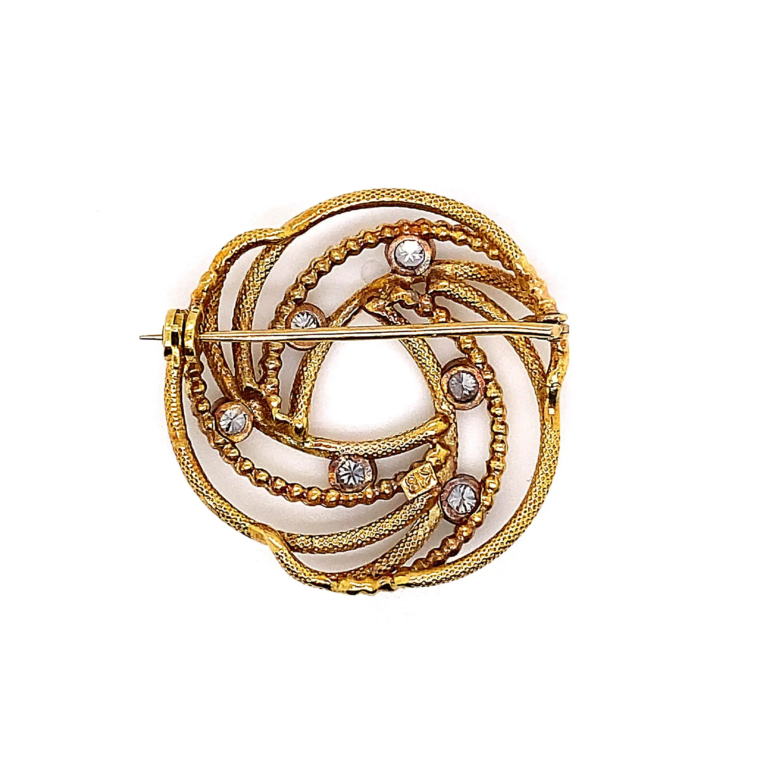 Brosche Gelbgold mit Brillanten mattiert Brosche Gelbgold mit Brillanten mattiert