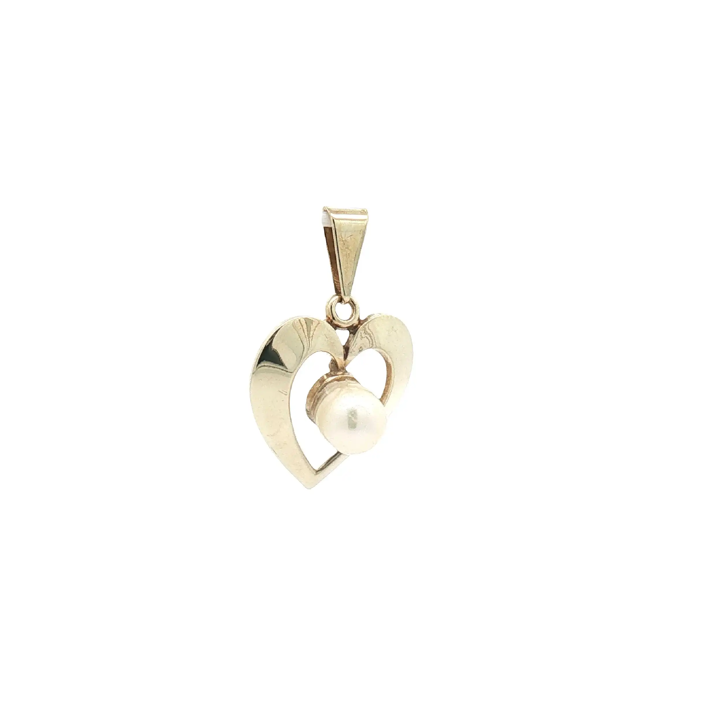 Herzanhänger Gelbgold mit Perle