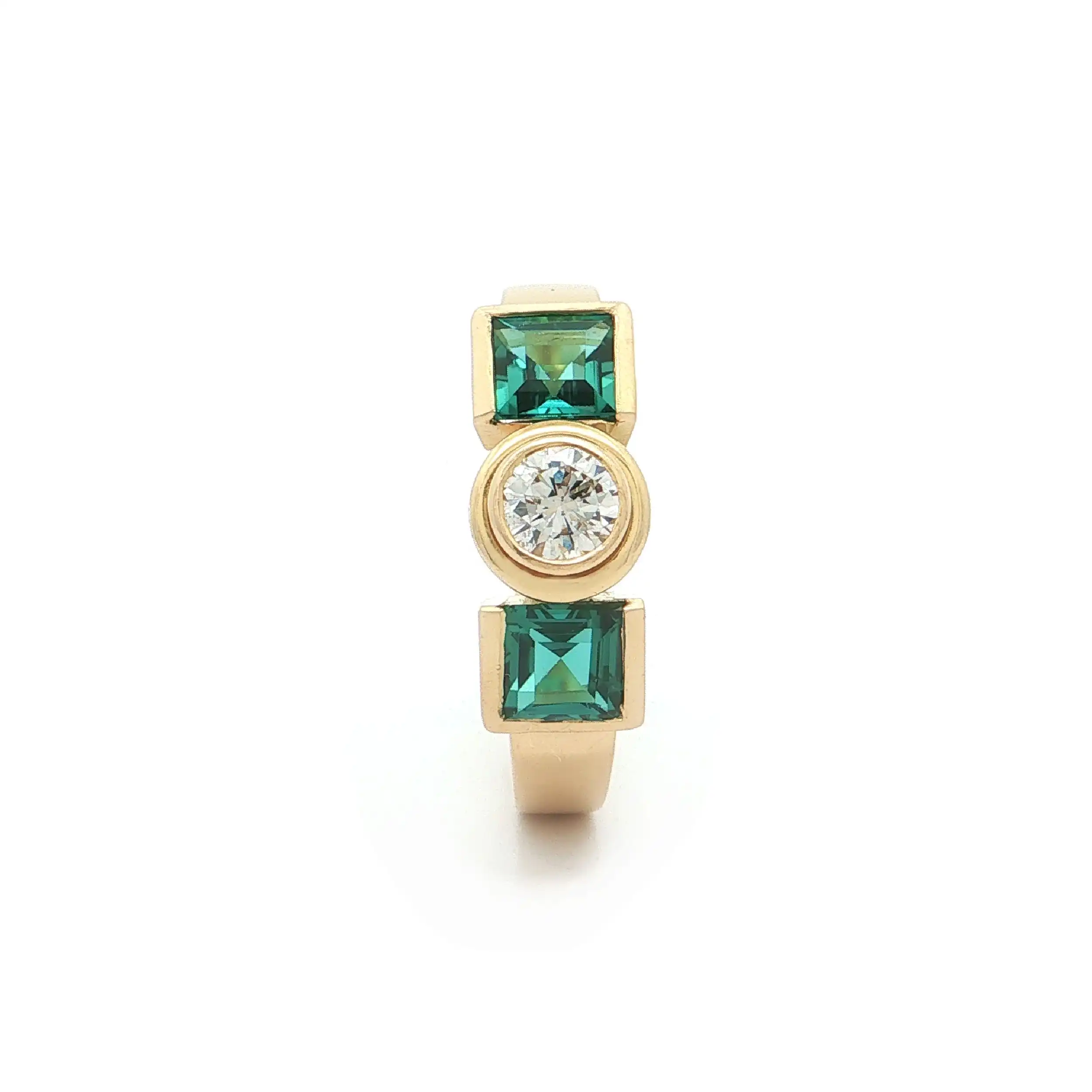 Ring Gelbgold mit Brillant und Turmalinen