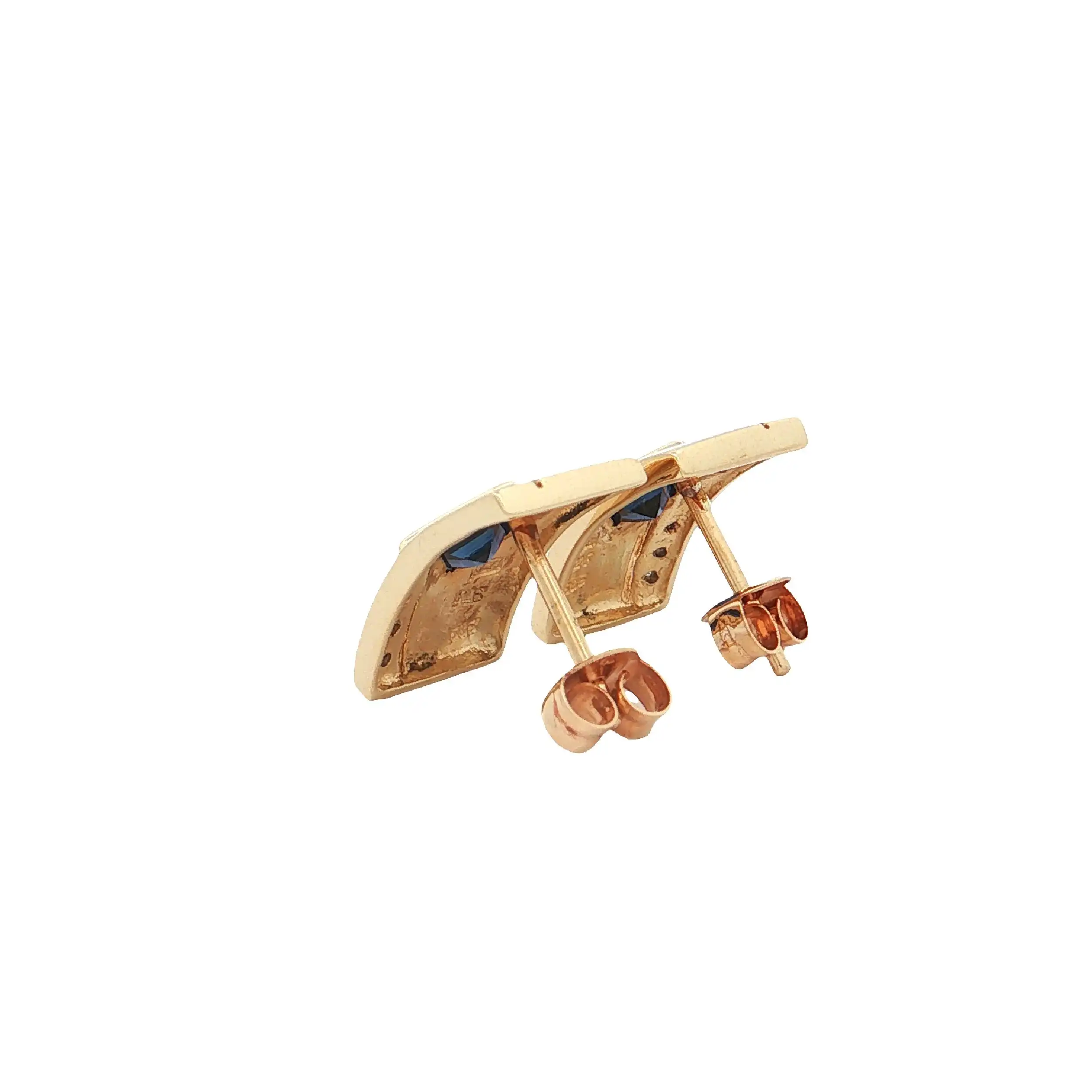 Ohrstecker Gelbgold mit Diamanten und Synthesen