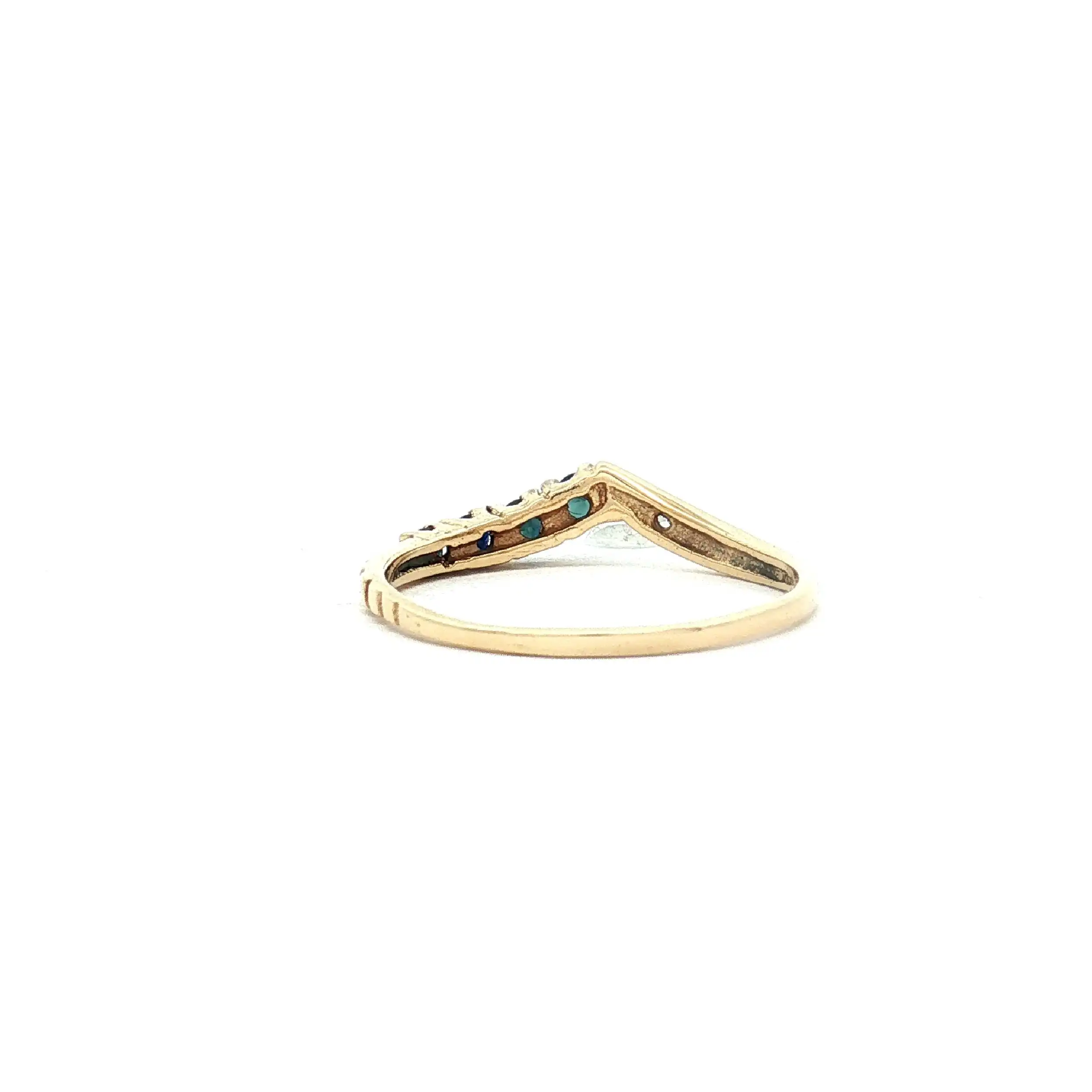 Ring Gelbgold mit blauen Steinen