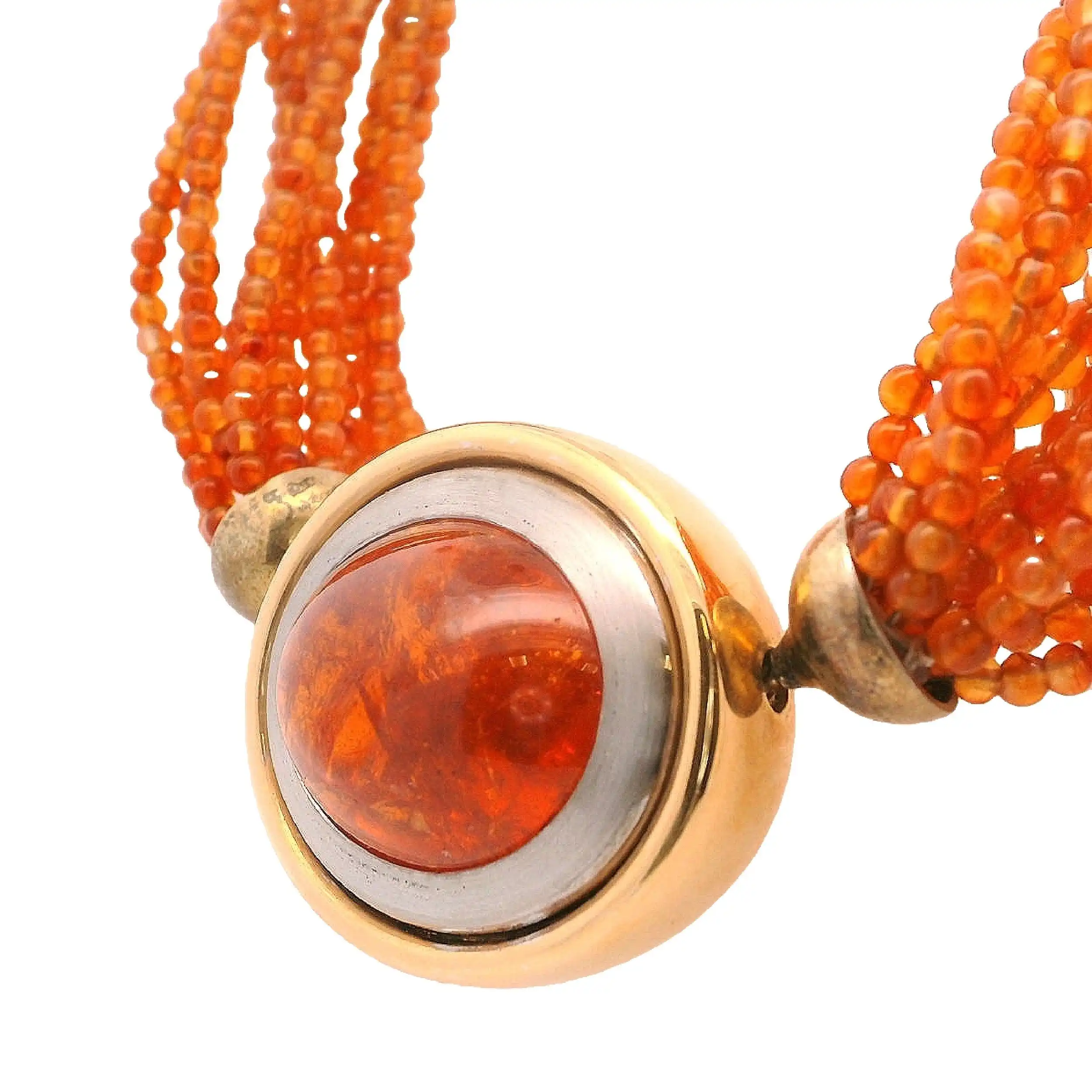 Collier mit Bernstein und Gelbgold Collier mit Bernstein und Gelbgold