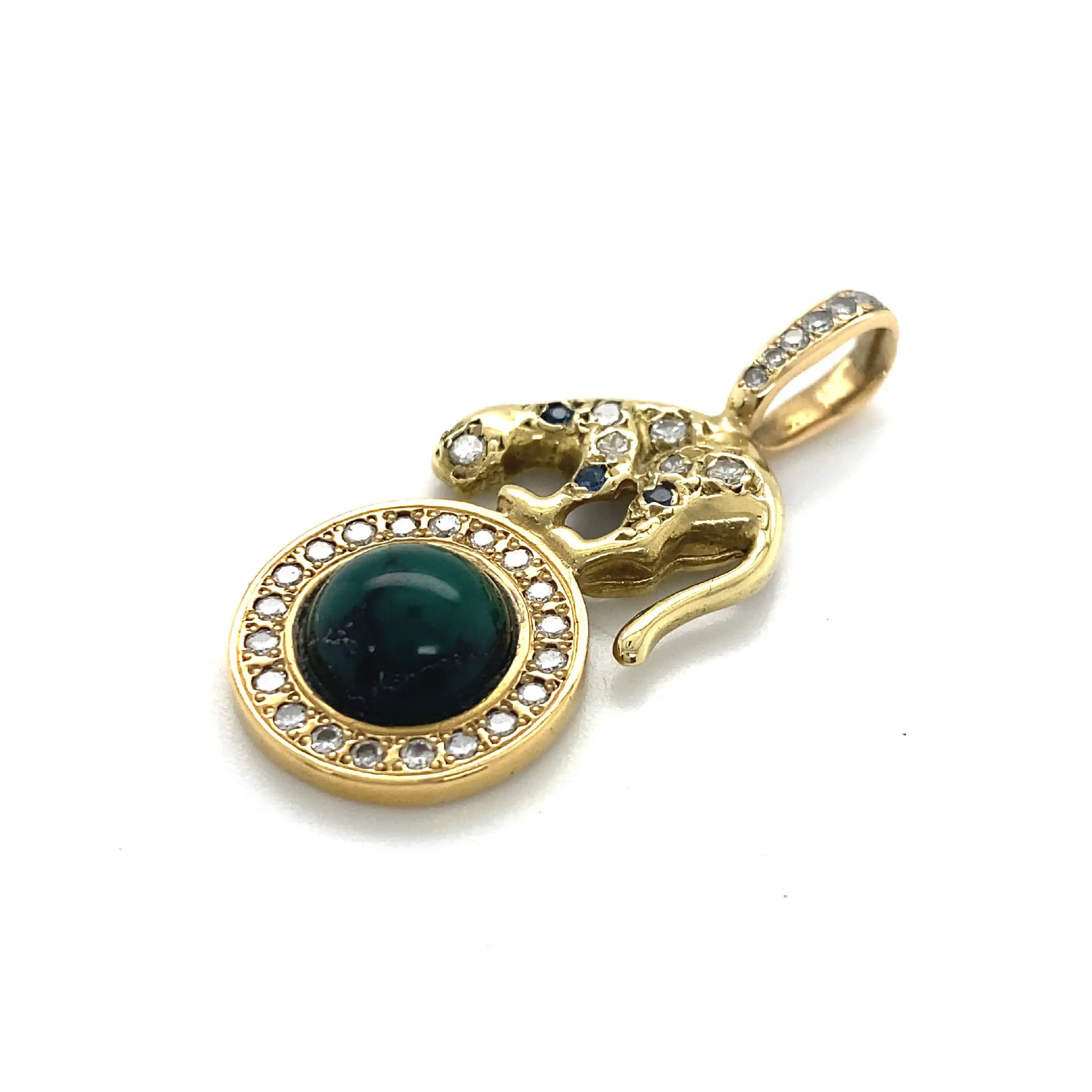 Anhänger Gelbgold mit Malachit und Brillanten Anhänger Gelbgold mit Malachit und Brillanten