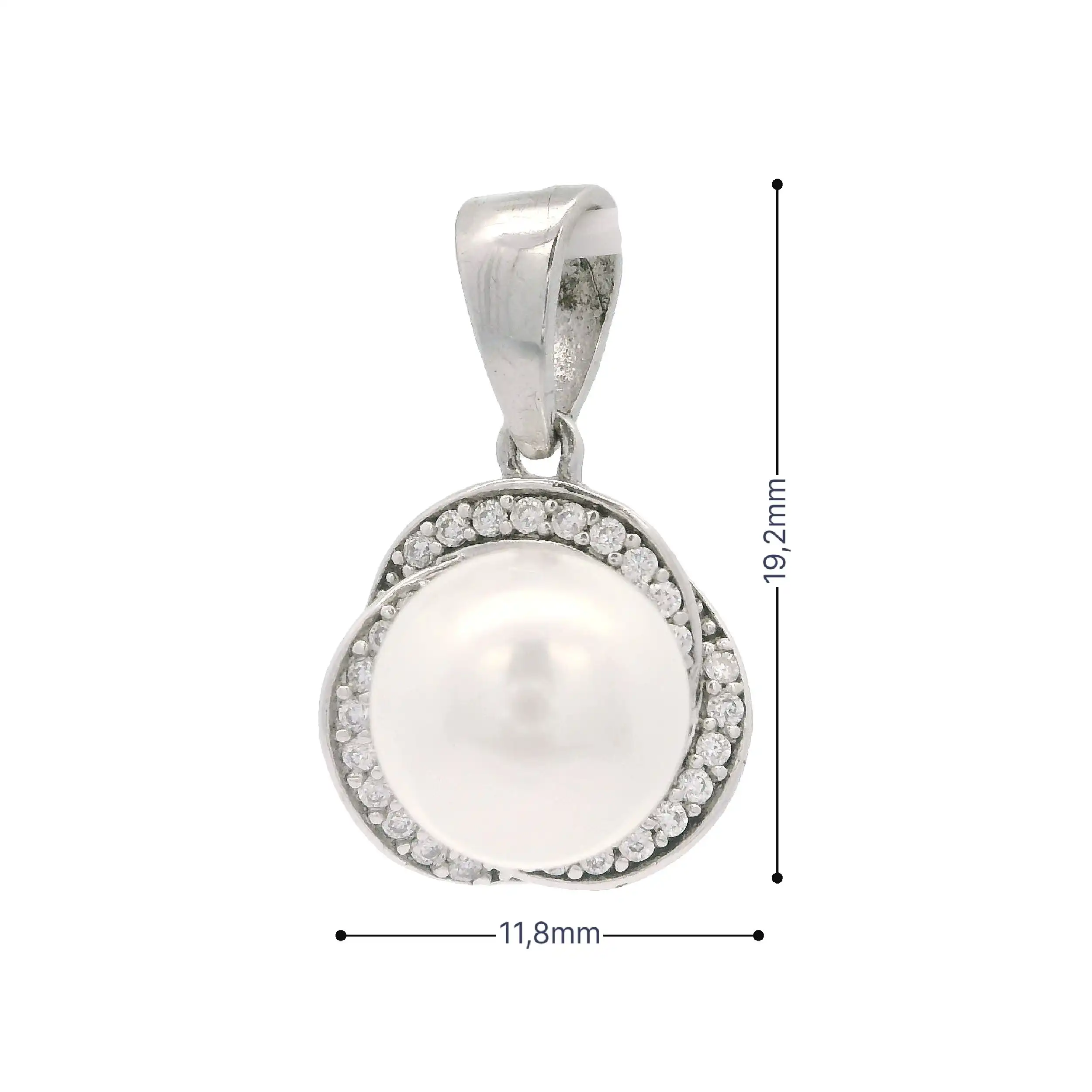 Anhänger Silber mit Perle und Zirkonia Anhänger Silber mit Perle und Zirkonia