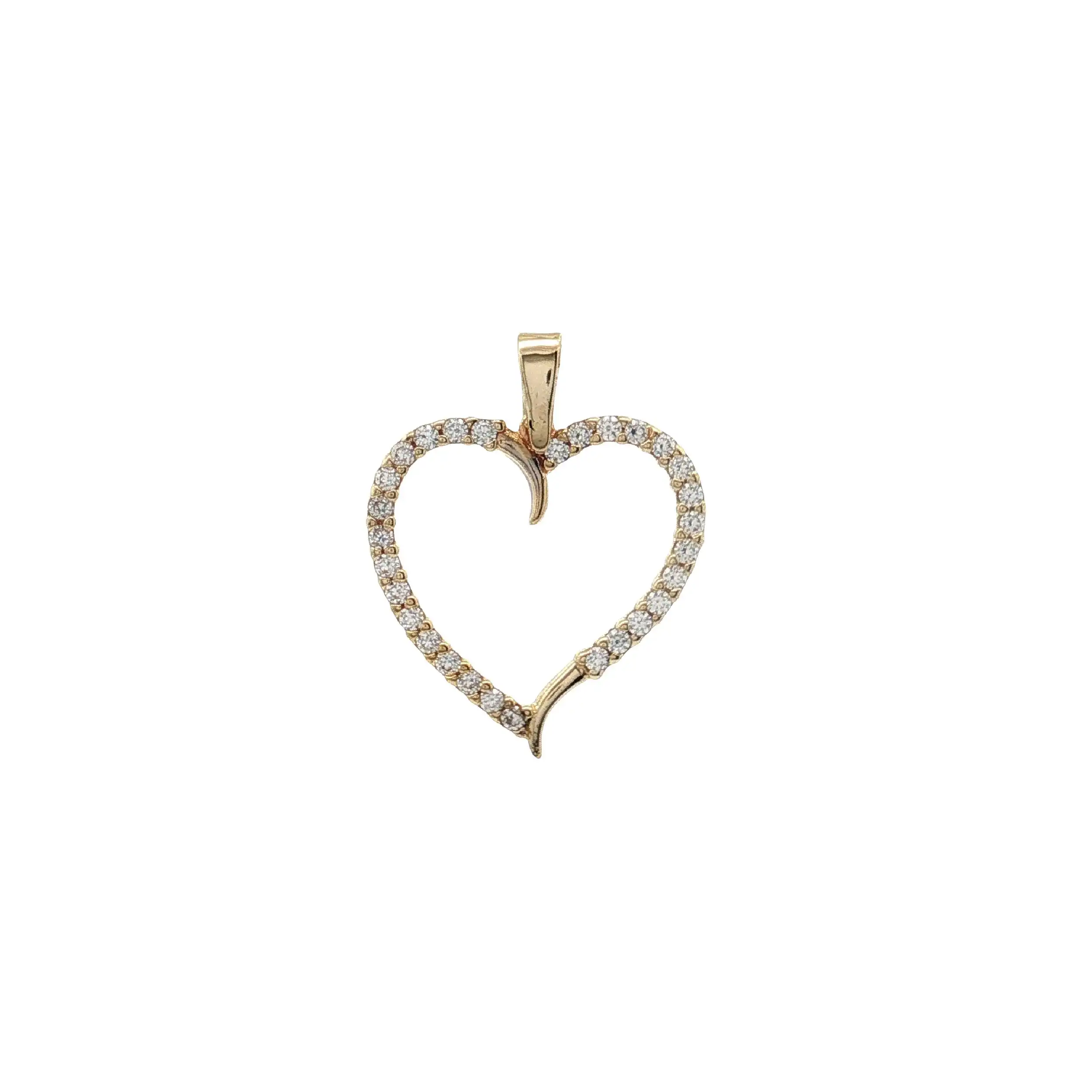 Anhänger Gelbgold Herz mit Zirkonia