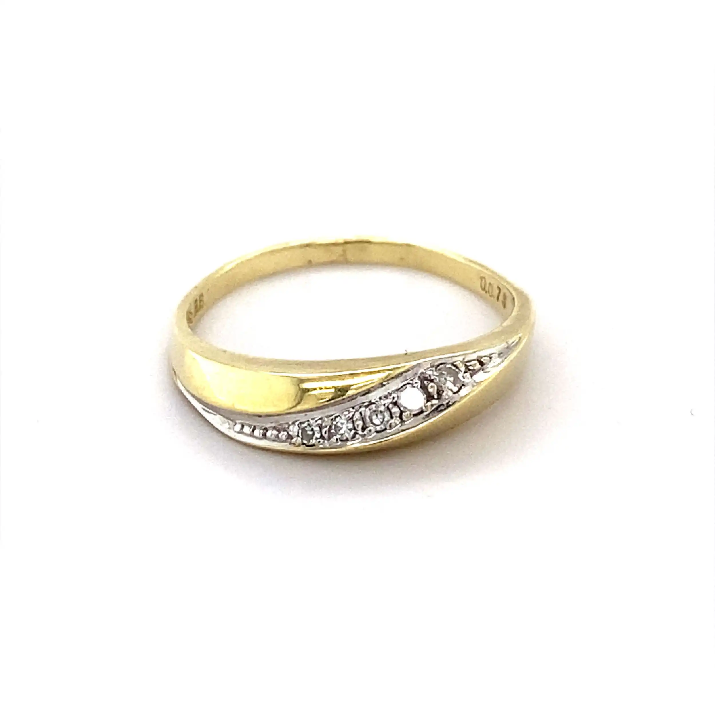 Ring Bicolor mit Diamanten, graviert mit 0,075ct Ring Bicolor mit Diamanten, graviert mit 0,075ct