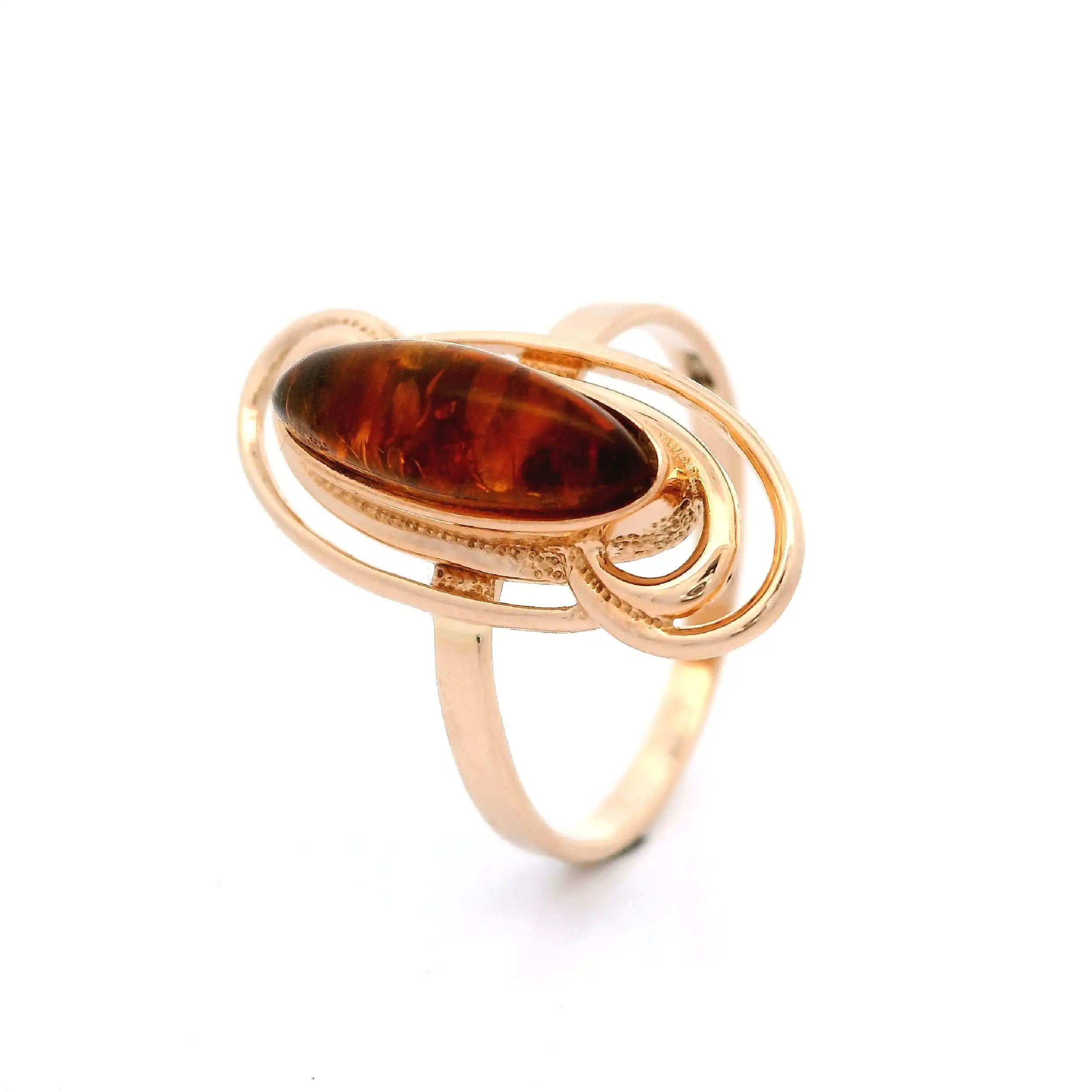 Ring Rotgold mit Bernstein Cabochon Ring Rotgold mit Bernstein Cabochon