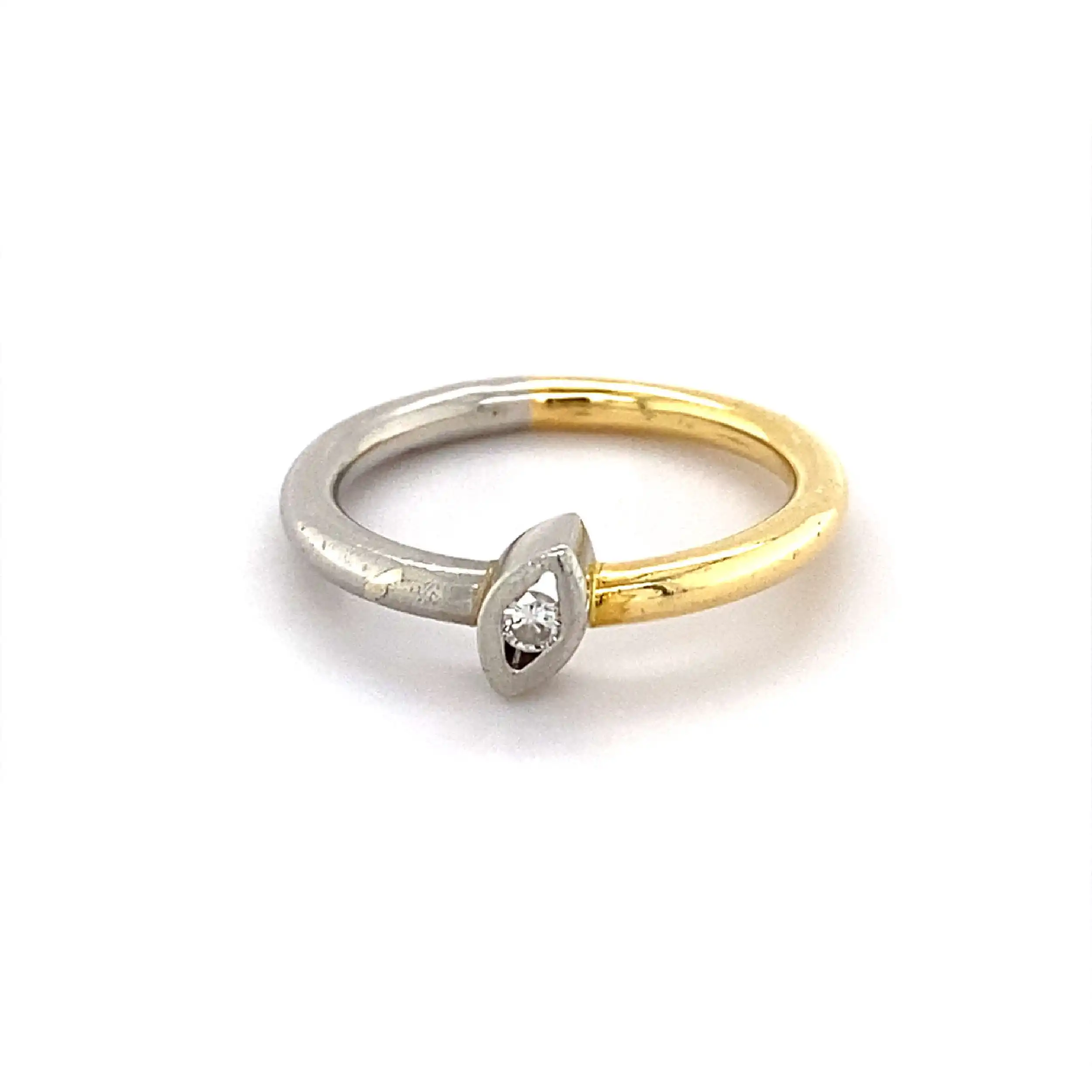 Ring Bicolor Gold/Platin mit Brillant Ring Bicolor Gold/Platin mit Brillant