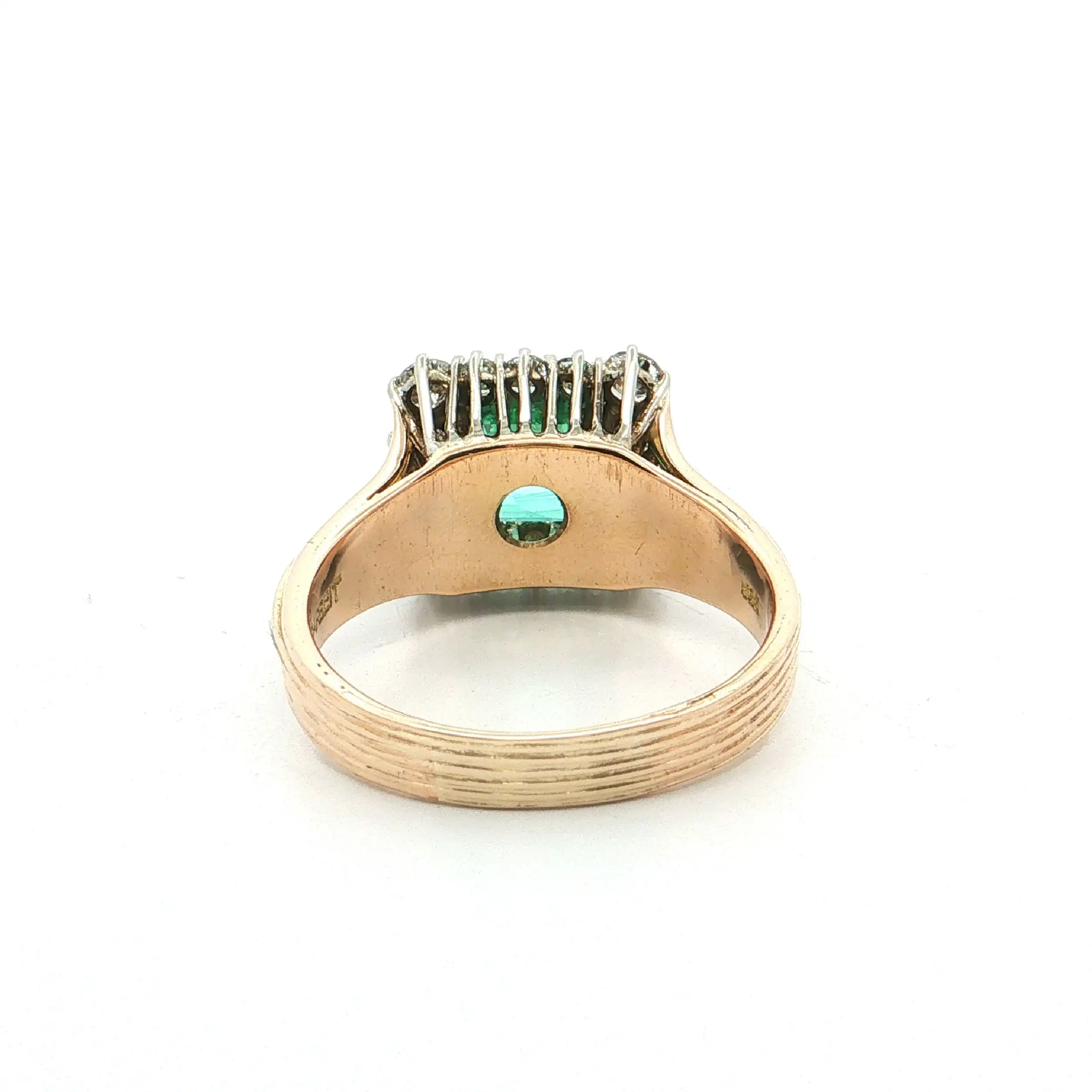 Ring Bicolor mit grünem Farbstein und Brillanten Ring Bicolor mit grünem Farbstein und Brillanten