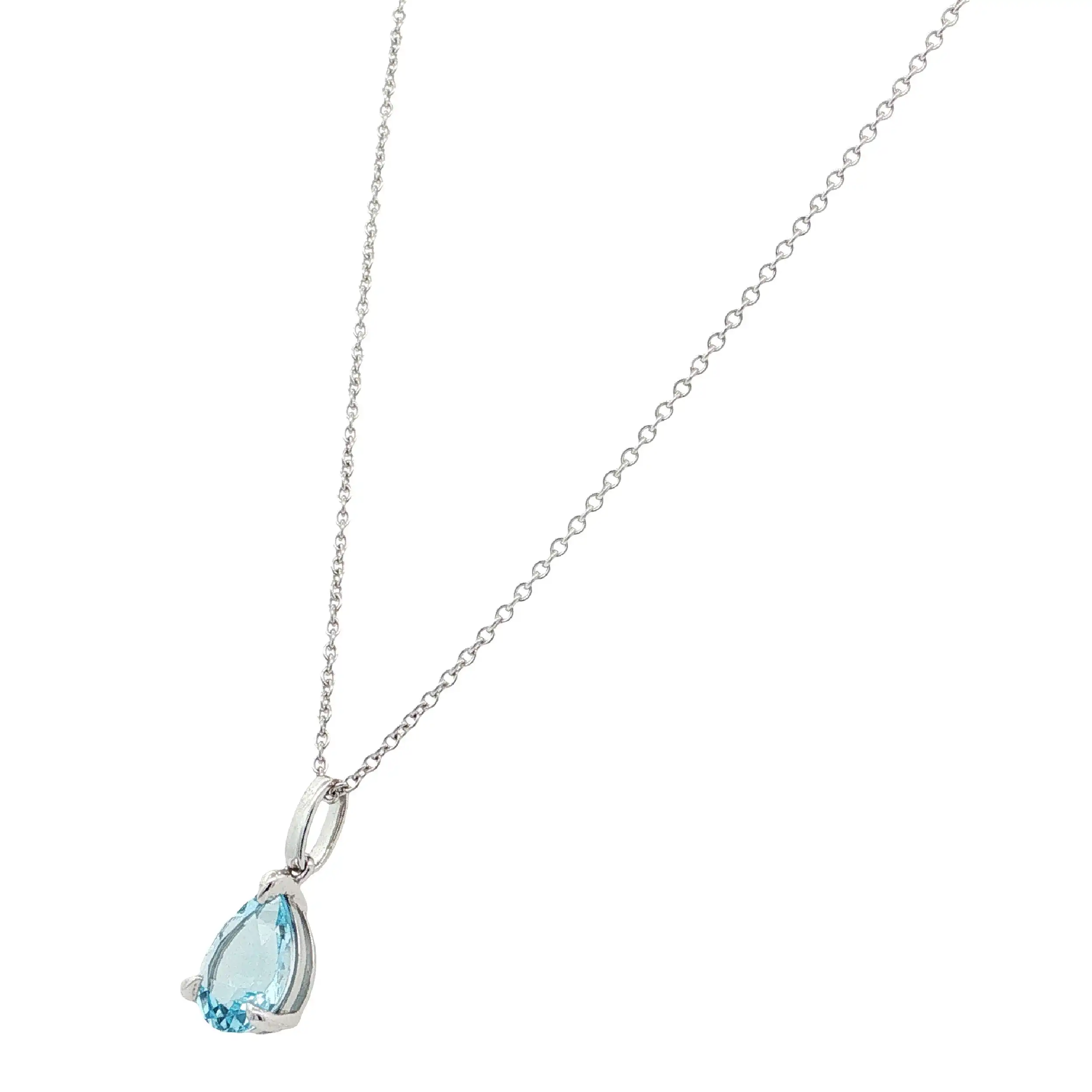 Kette Weißgold mit Anhänger & Topas 1,73ct. Kette Weißgold mit Anhänger & Topas 1,73ct.