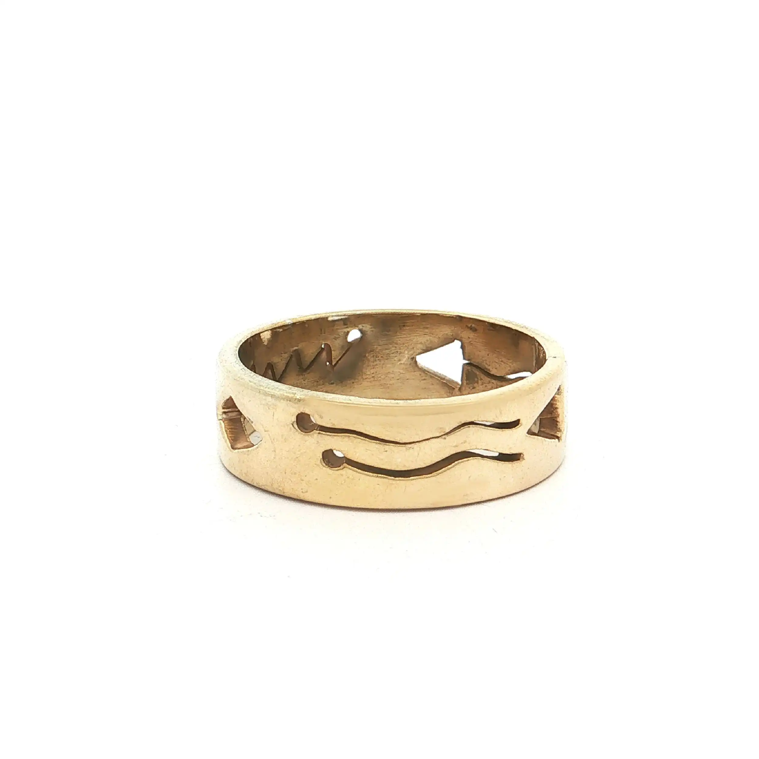 Ring Silber vergoldet mit Muster Ring Silber vergoldet mit Muster