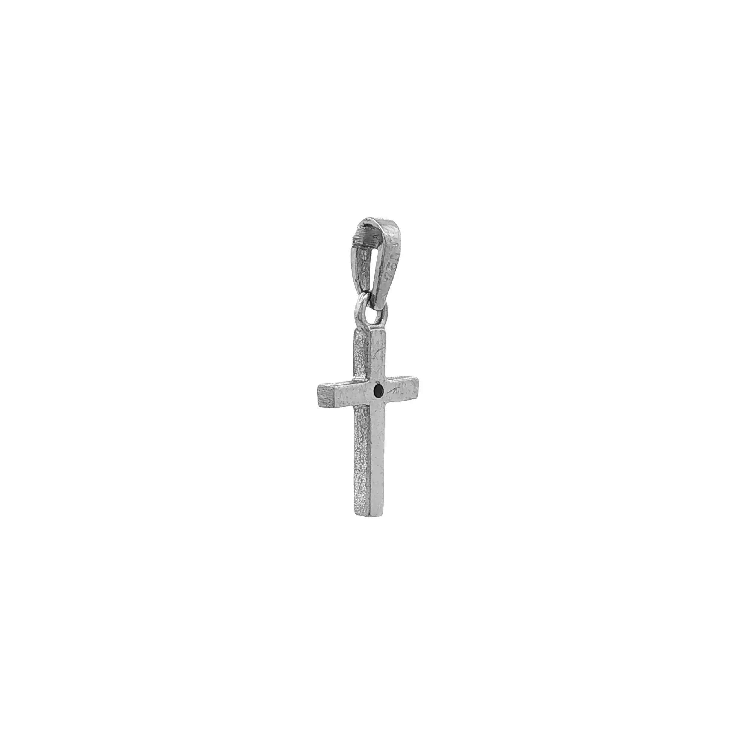 Anhänger Weißgold Kreuz mit Brillant Solitär