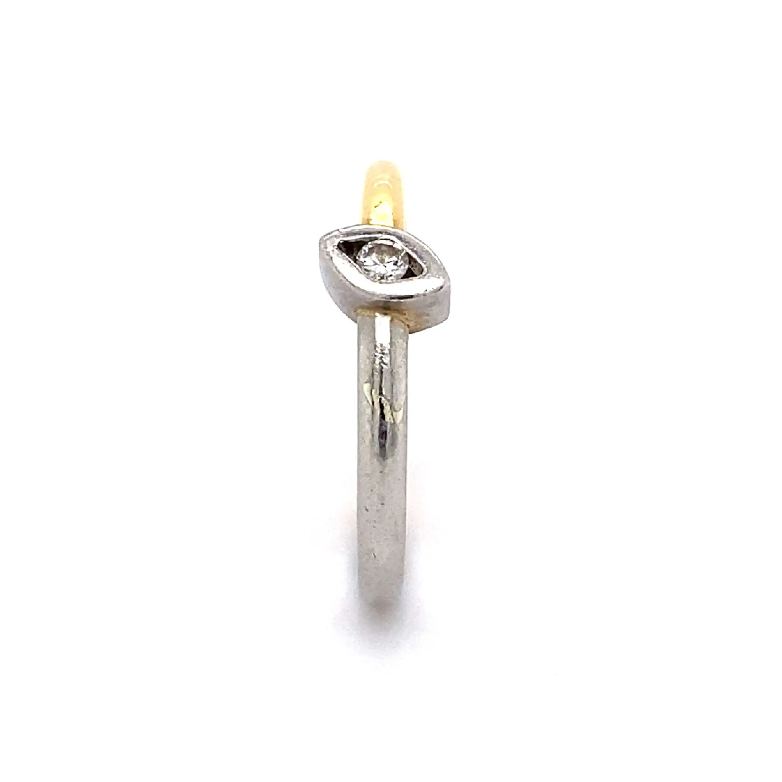 Ring Bicolor Gold/Platin mit Brillant Ring Bicolor Gold/Platin mit Brillant