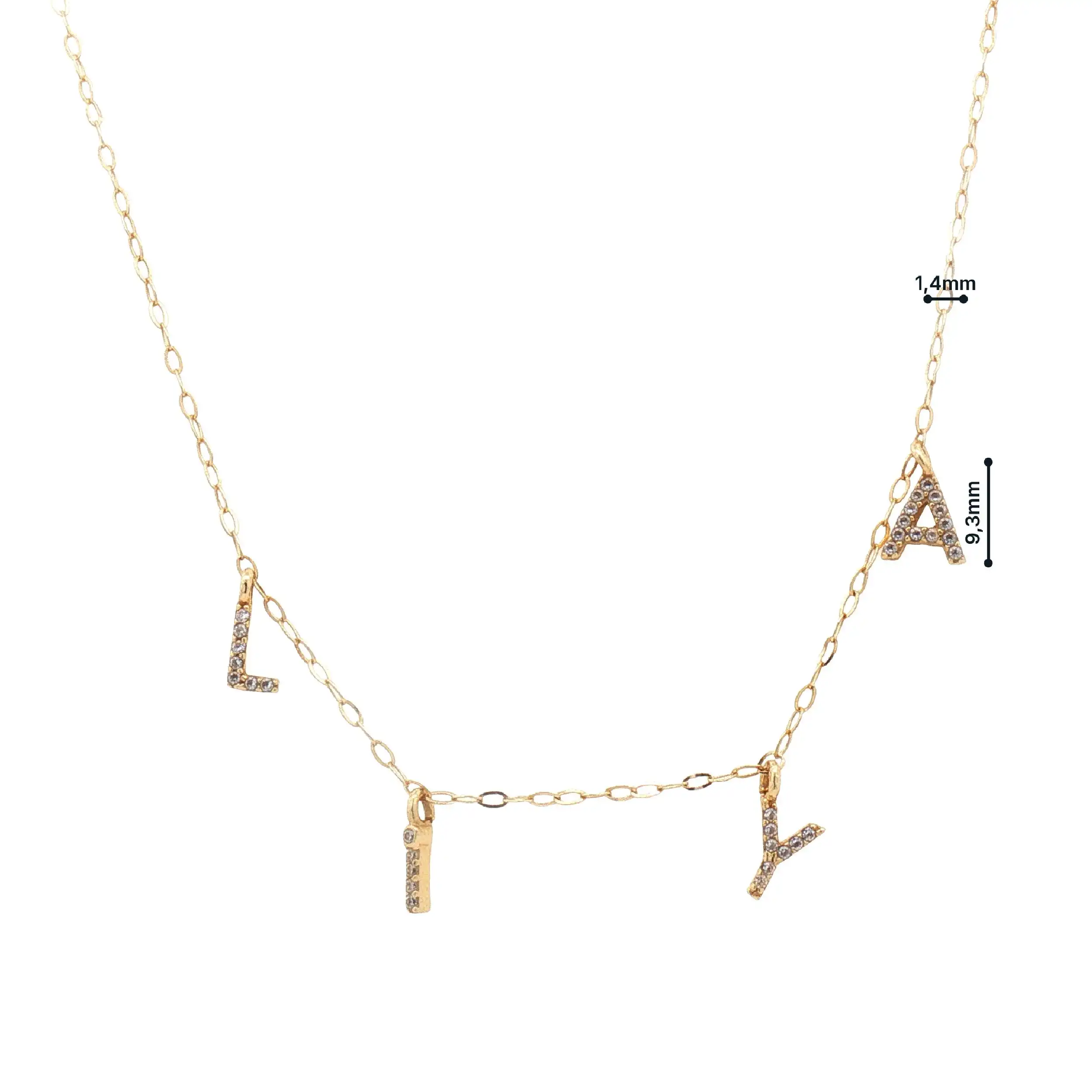 Ankerkette Gelbgold mit Anhängern und Zirkonia Ankerkette Gelbgold mit Anhängern und Zirkonia