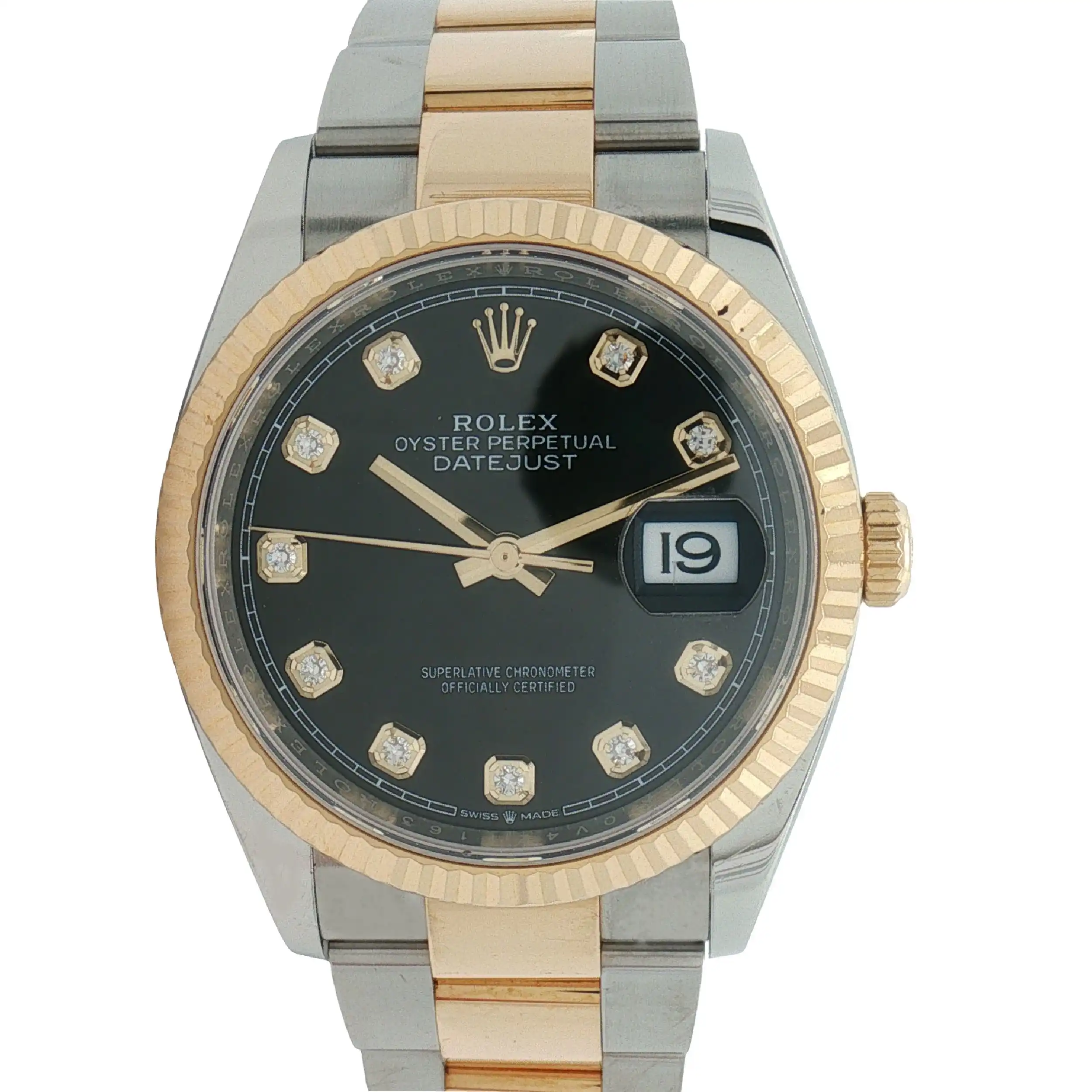 Damenuhr Rolex Datejust Bicolor mit Diamant Ziffernblatt