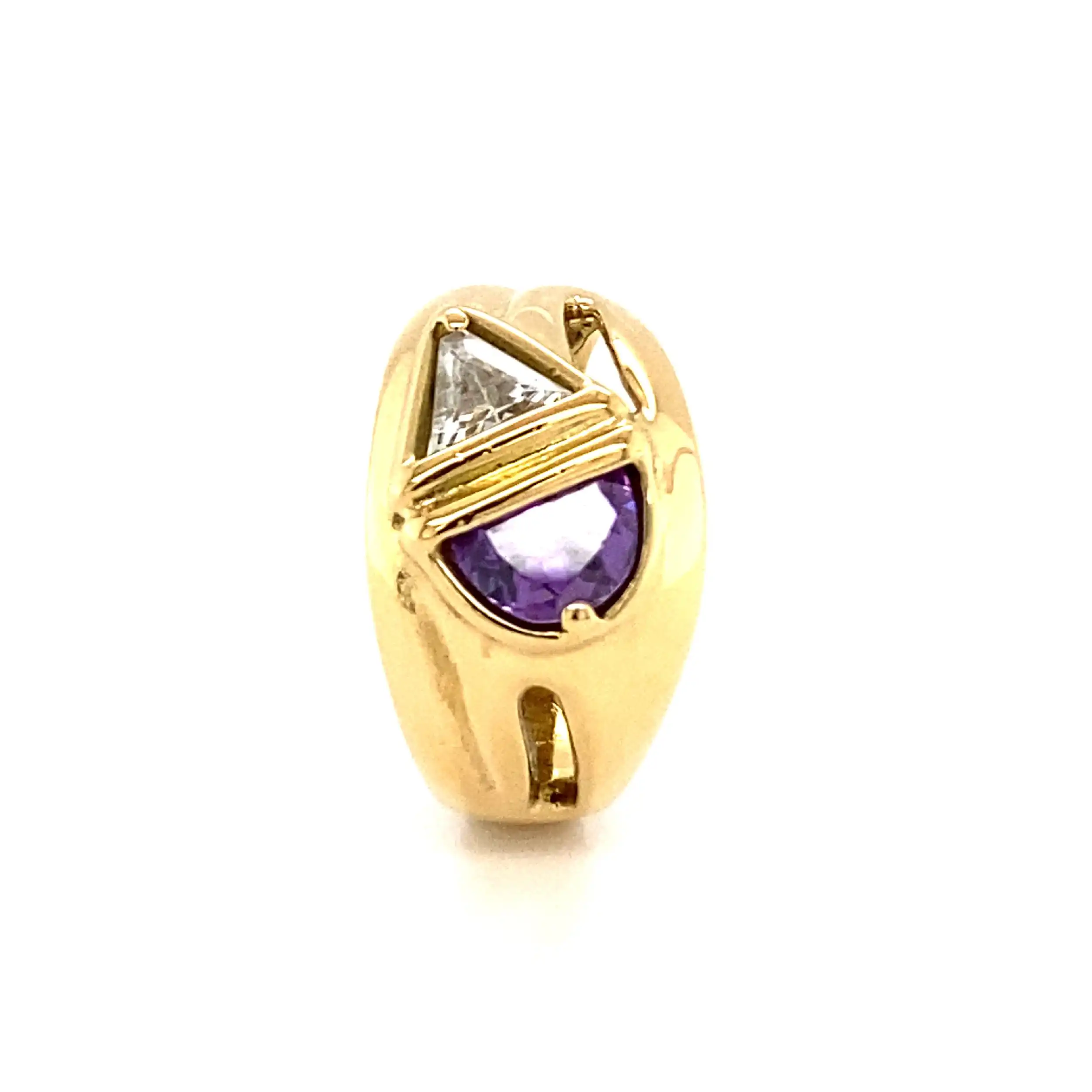 Ring Gelbgold mit Amethyst & Zirkonia