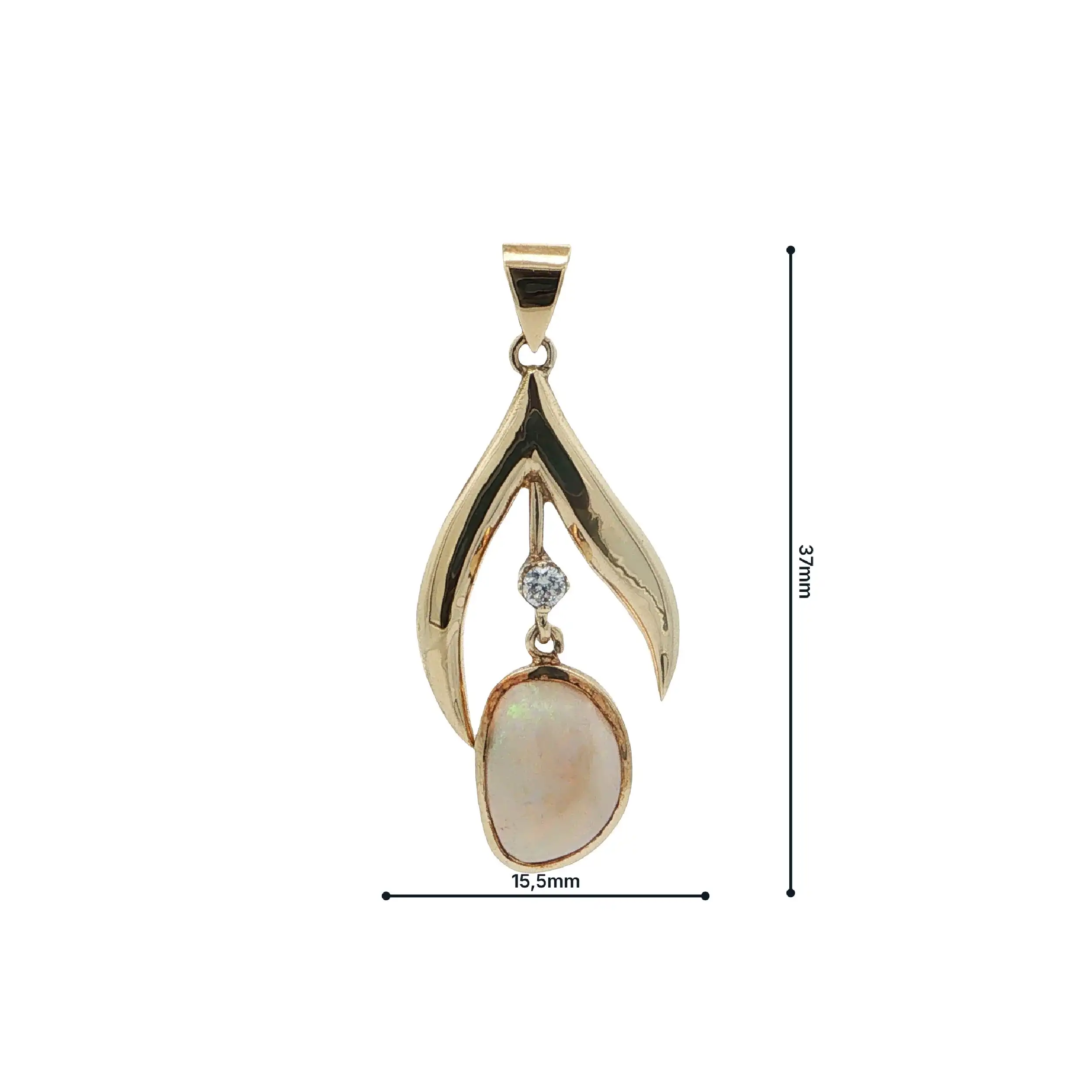 Anhänger Gelbgold mit Opal & Zirkonia