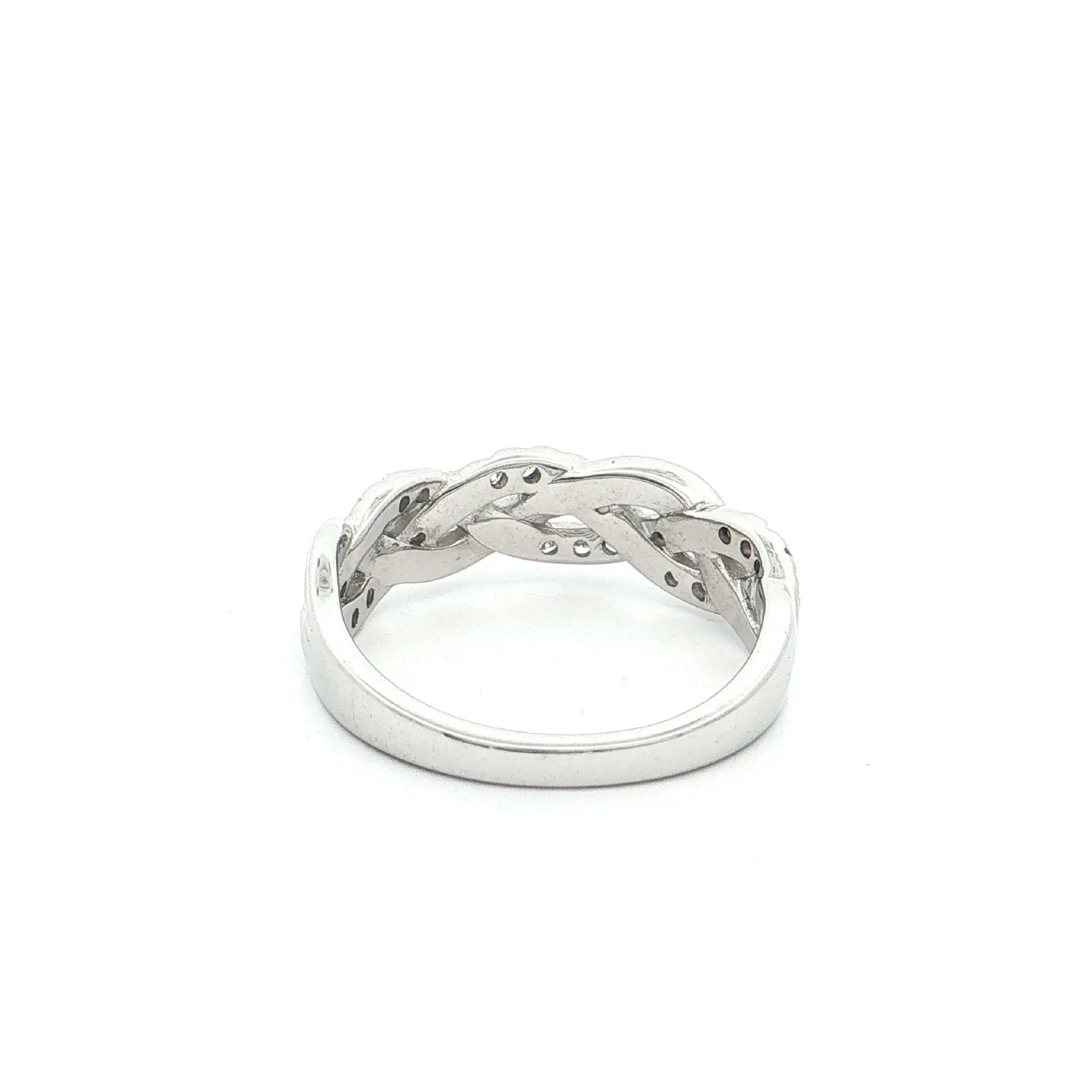 Ring Weißgold geflochten mit Brillanten Ring Weißgold geflochten mit Brillanten