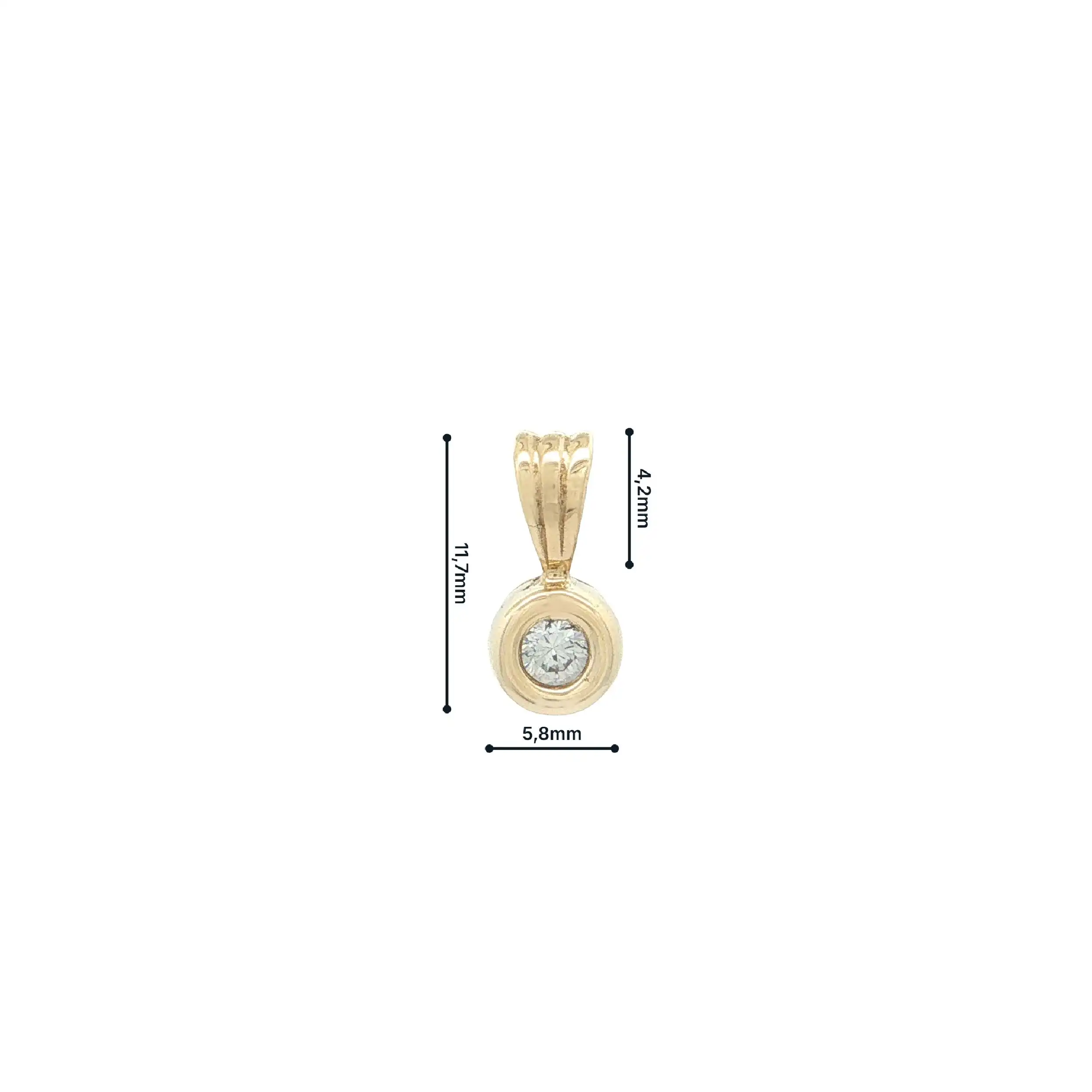 Solitäranhänger Gelbgold mit Zirkonia Solitäranhänger Gelbgold mit Zirkonia
