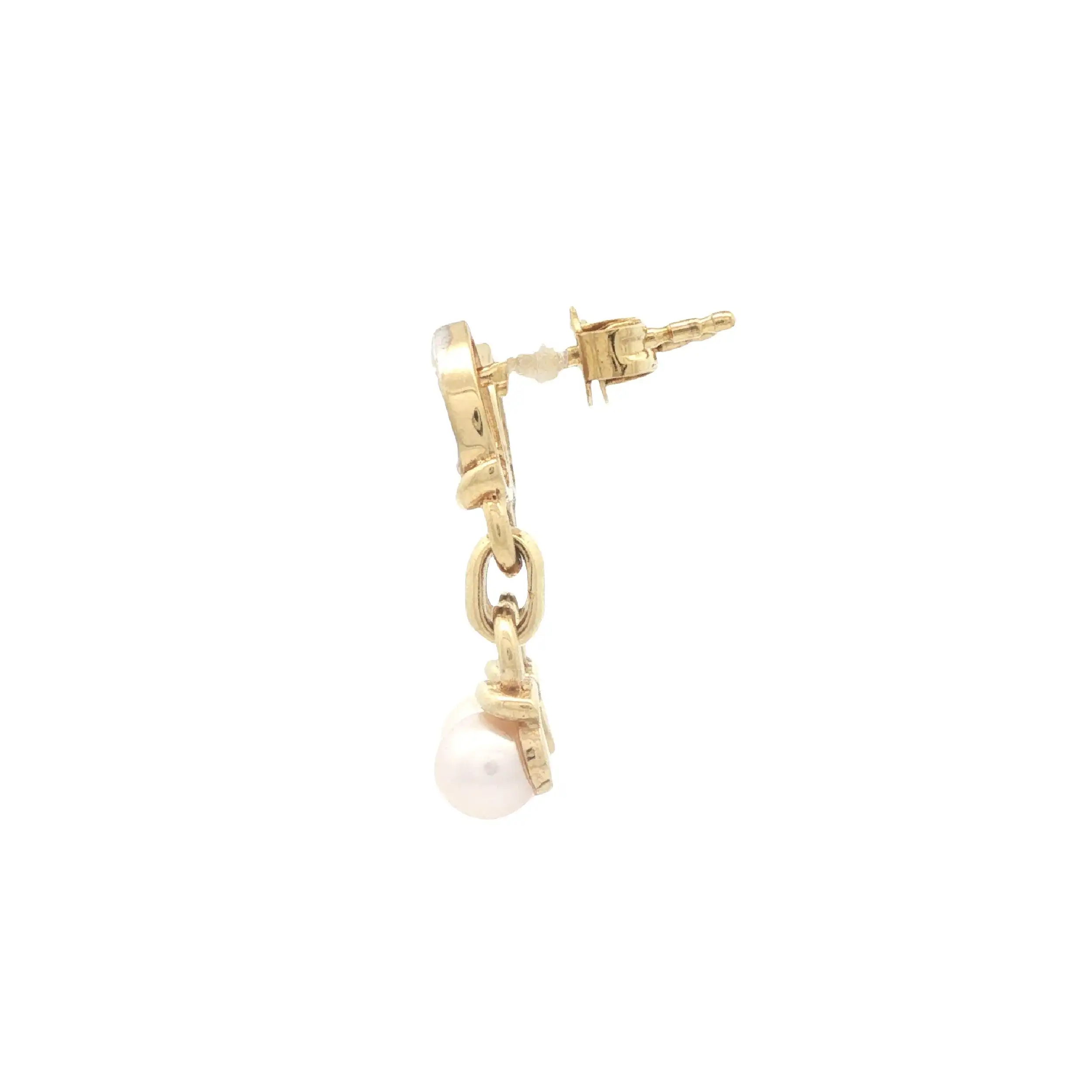 Ohrhänger Gelbgold mit Perlen und Diamanten