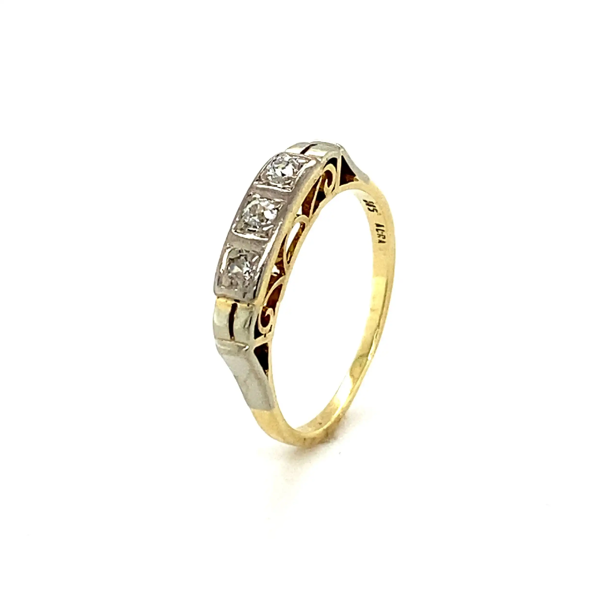 Ring Bicolor mit Diamanten im Altschliff Ring Bicolor mit Diamanten im Altschliff