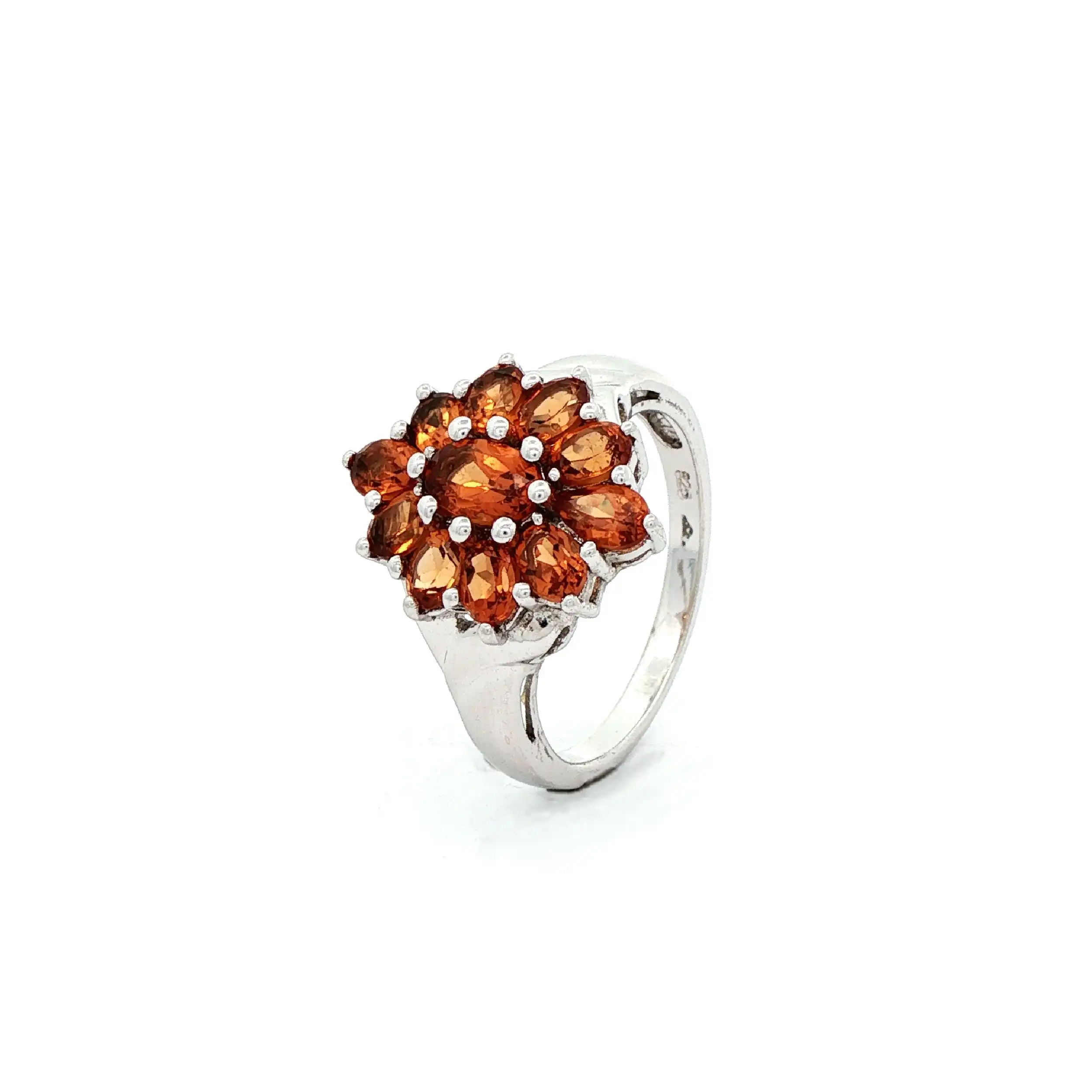 Ring Silber mit orangefarbenen Farbsteinen