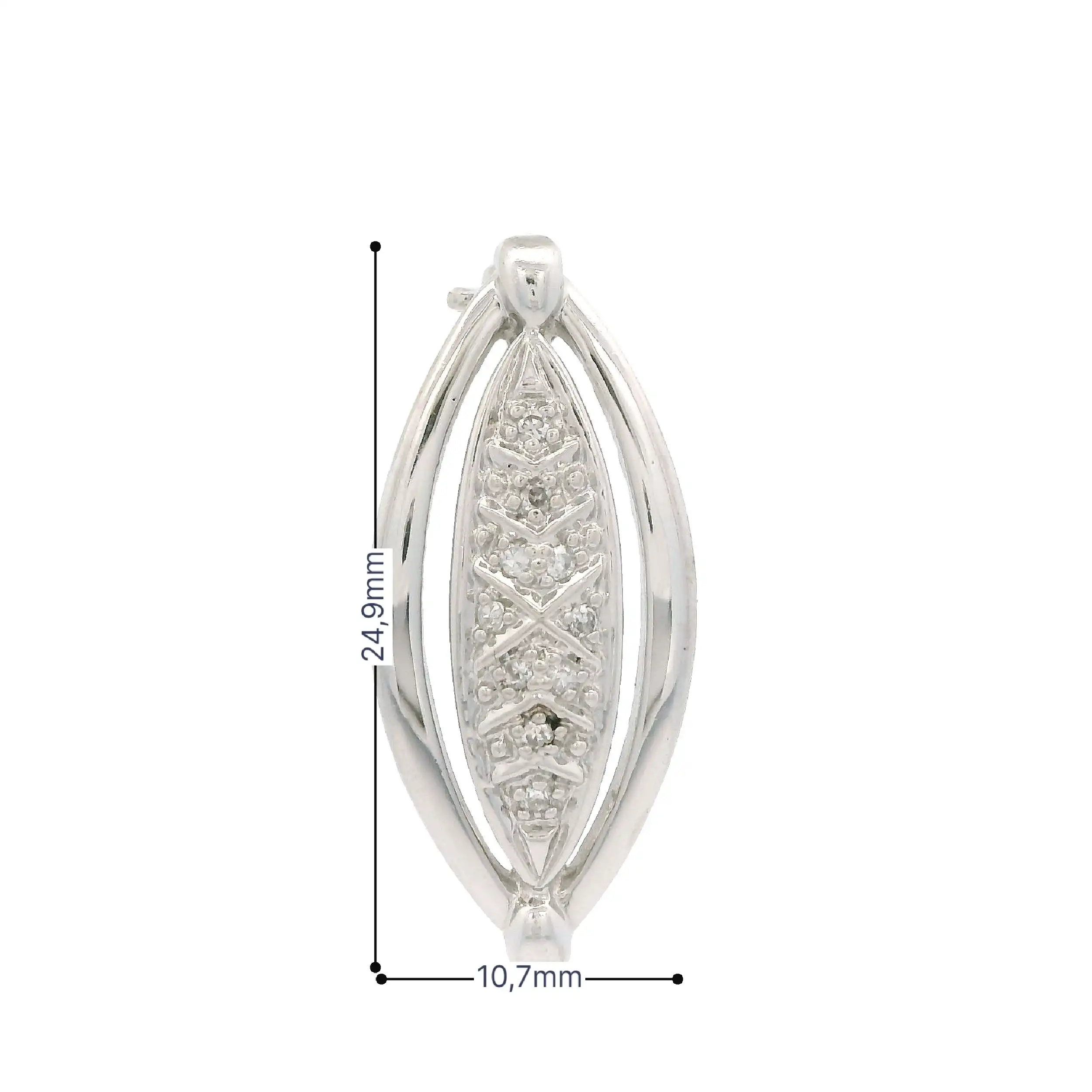 Brosche Weißgold mit Diamanten, graviert mit 0,07ct. Brosche Weißgold mit Diamanten, graviert mit 0,07ct.