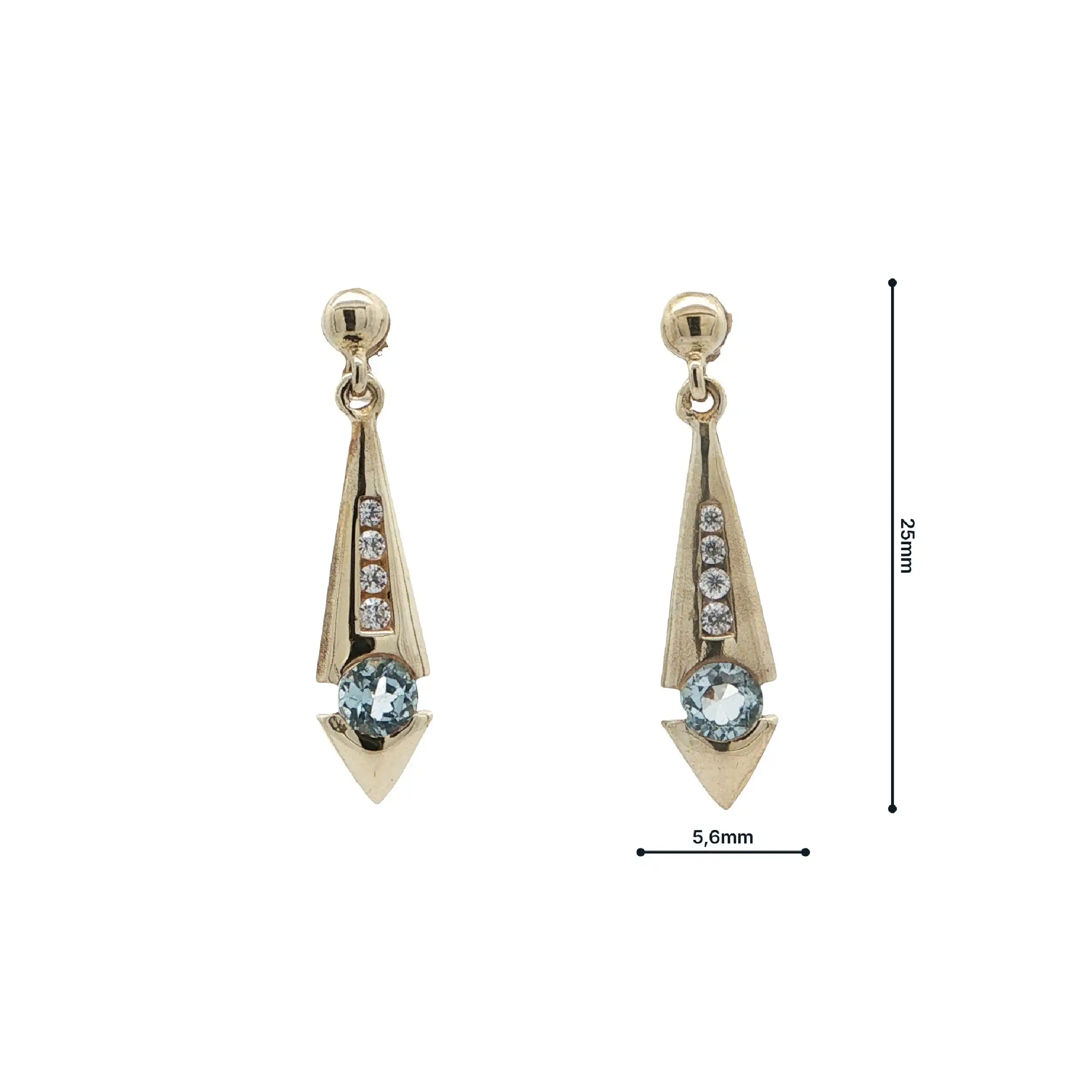 Ohrstecker Gelbgold mit Topas & Zirkonia