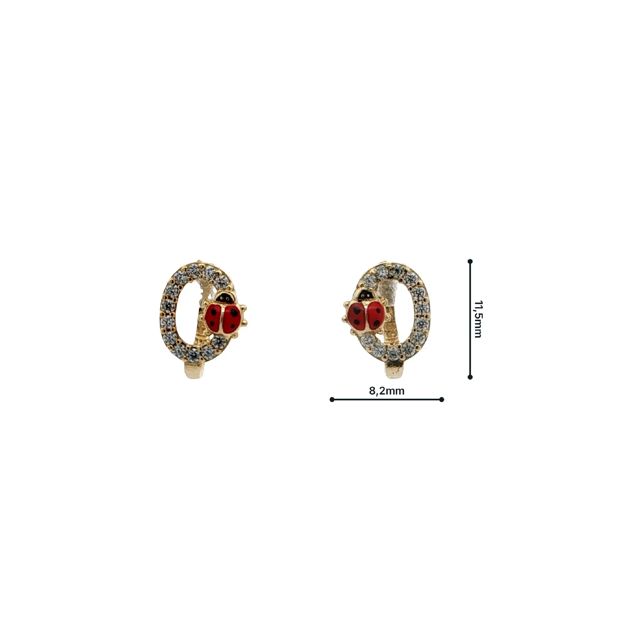 Kinderohrringe Gelbgold "Marienkäfer" mit Zirkonia & Lack Kinderohrringe Gelbgold "Marienkäfer" mit Zirkonia & Lack
