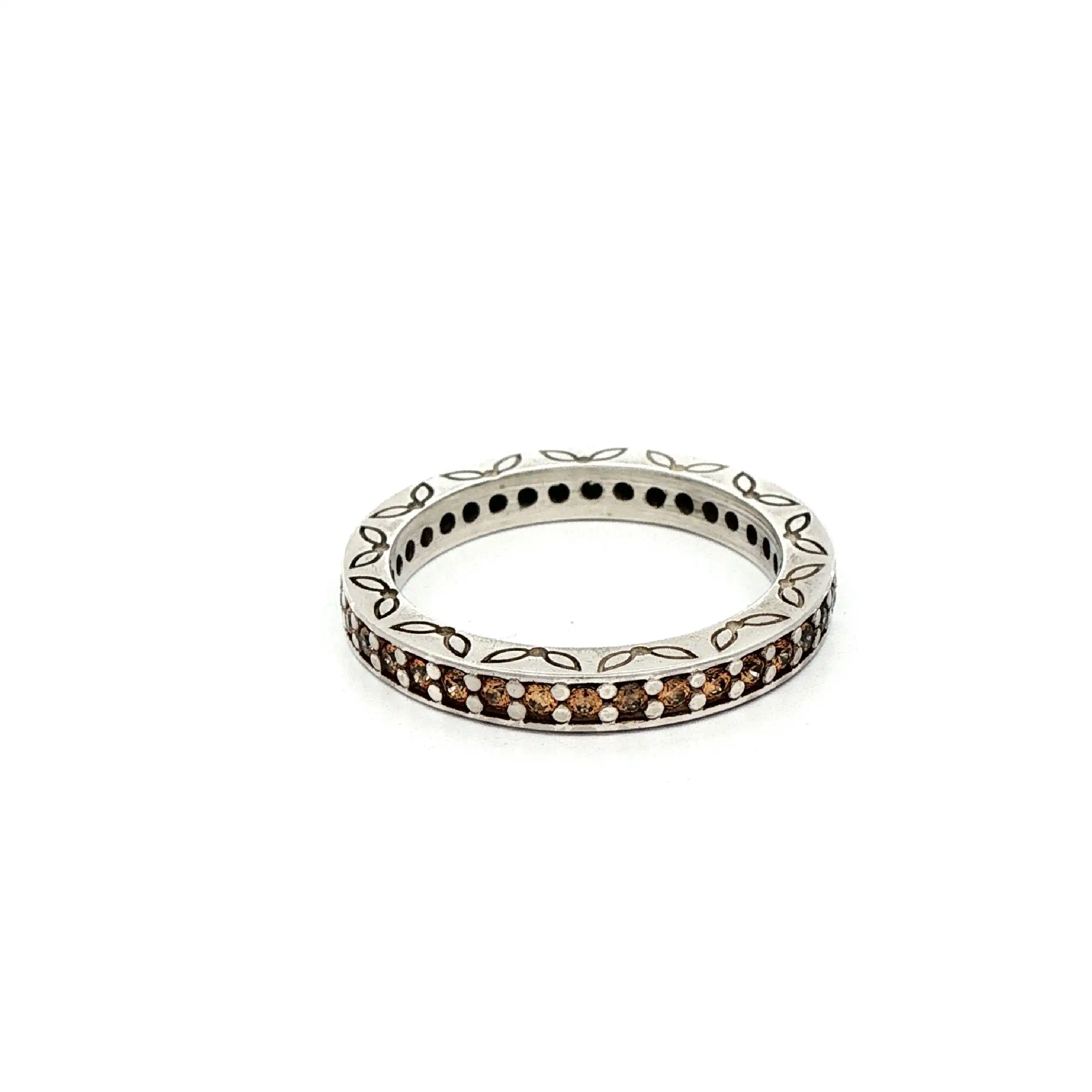 Memoryring Silber mit bernsteinfarbenen Zirkonia von Pandora
