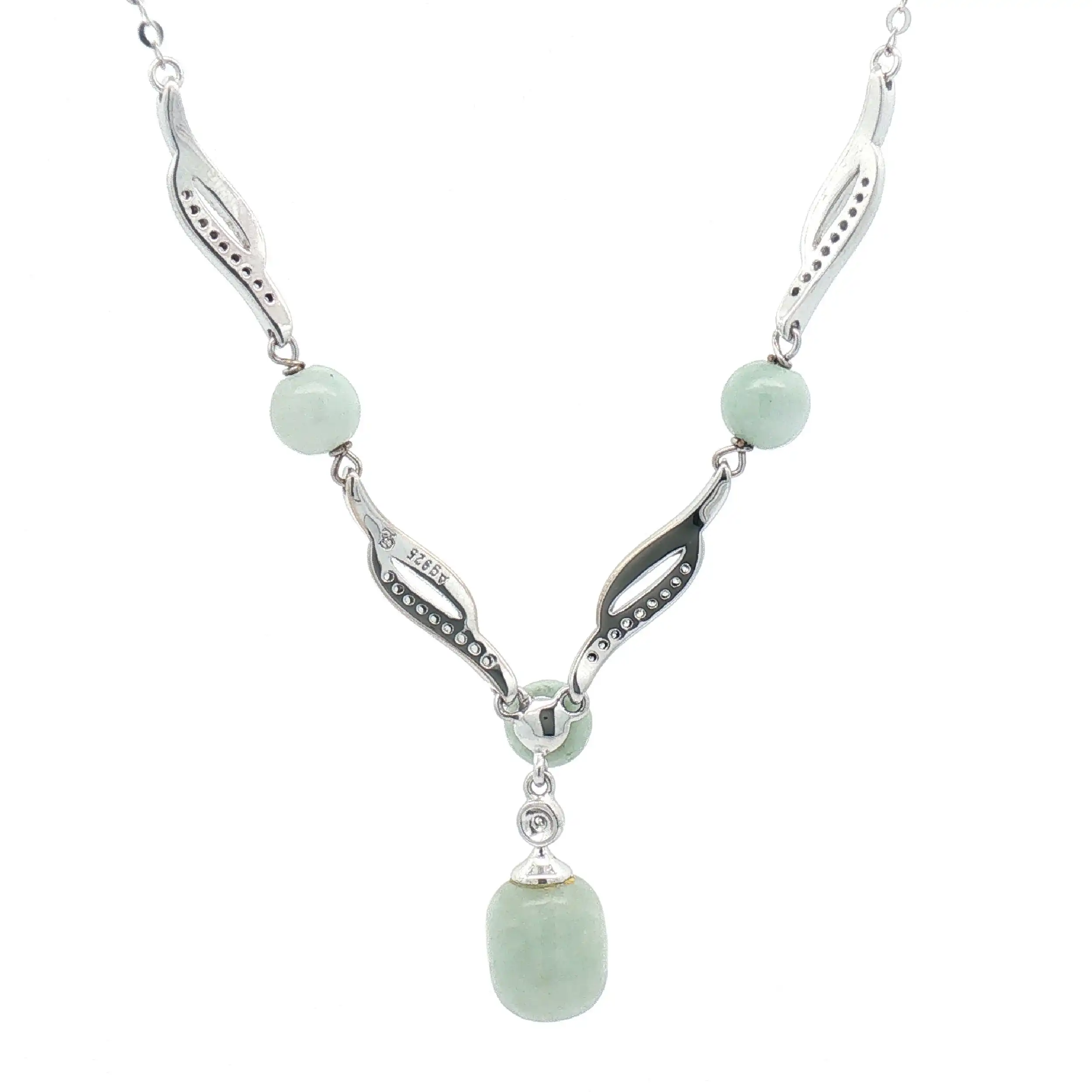 Silbercollier mit Farbsteinen und Zirkonia
