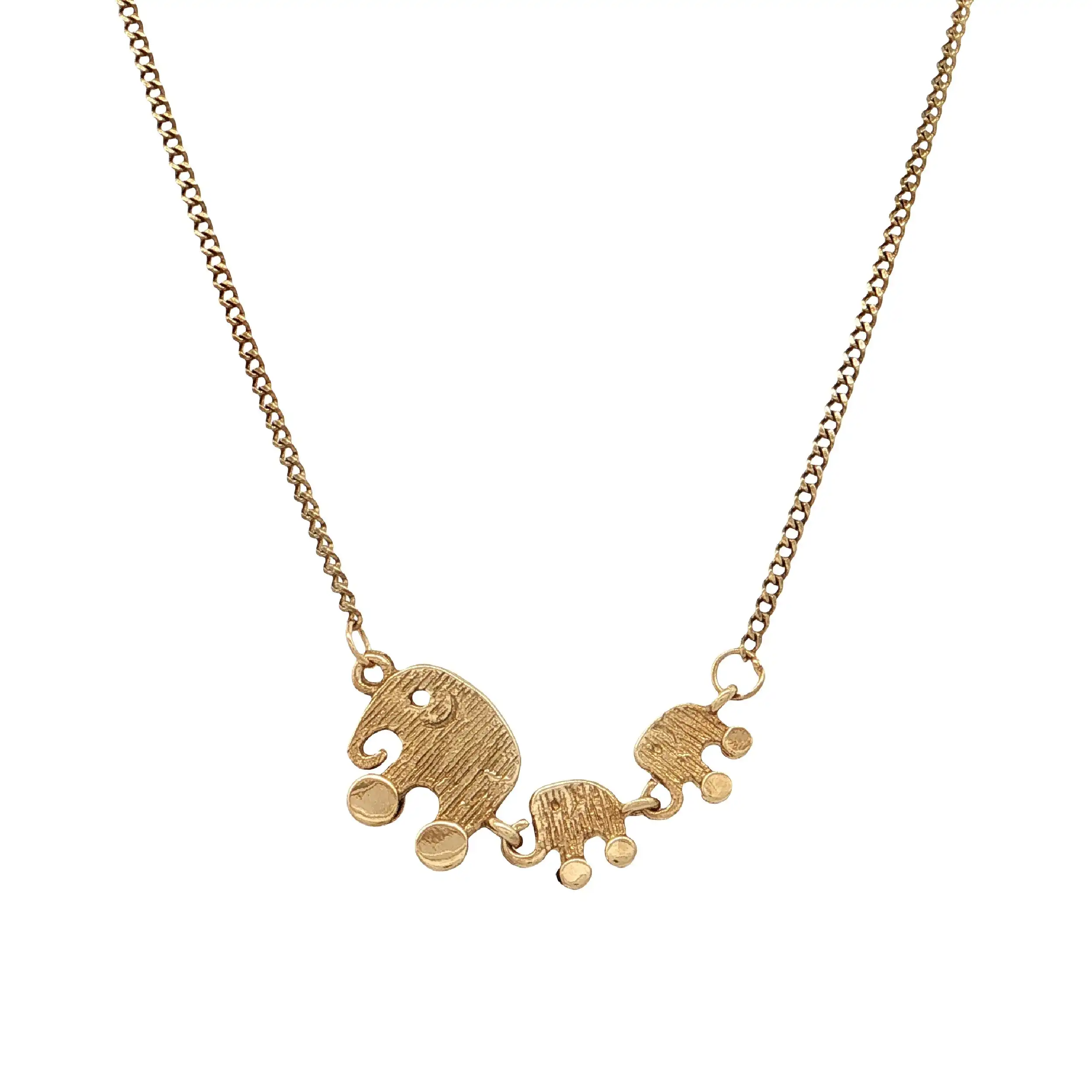 Kette Gelbgold mit Anhänger "Mama & Kinder Elefanten" Kette Gelbgold mit Anhänger "Mama & Kinder Elefanten"
