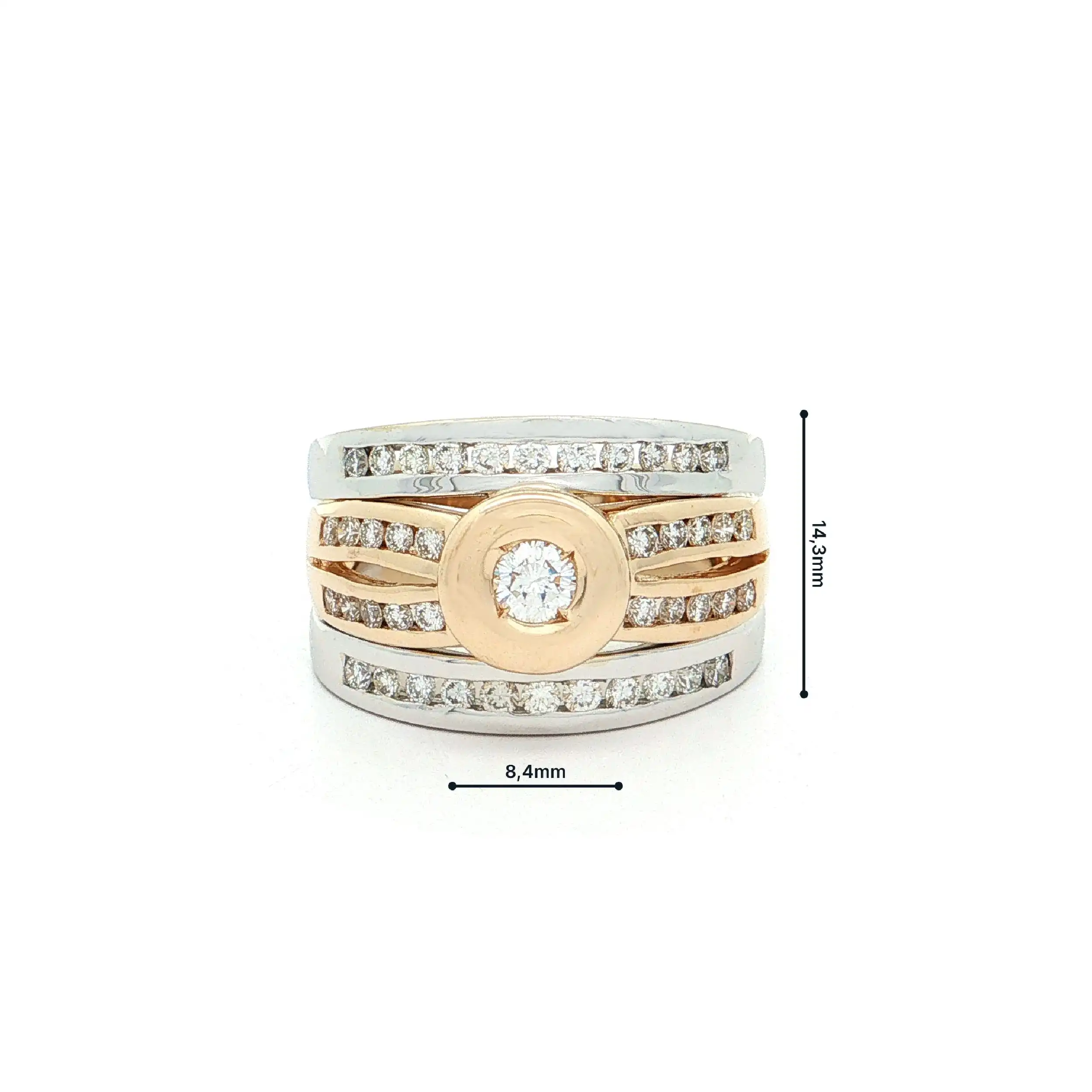 Ring Bicolor mit Brillanten