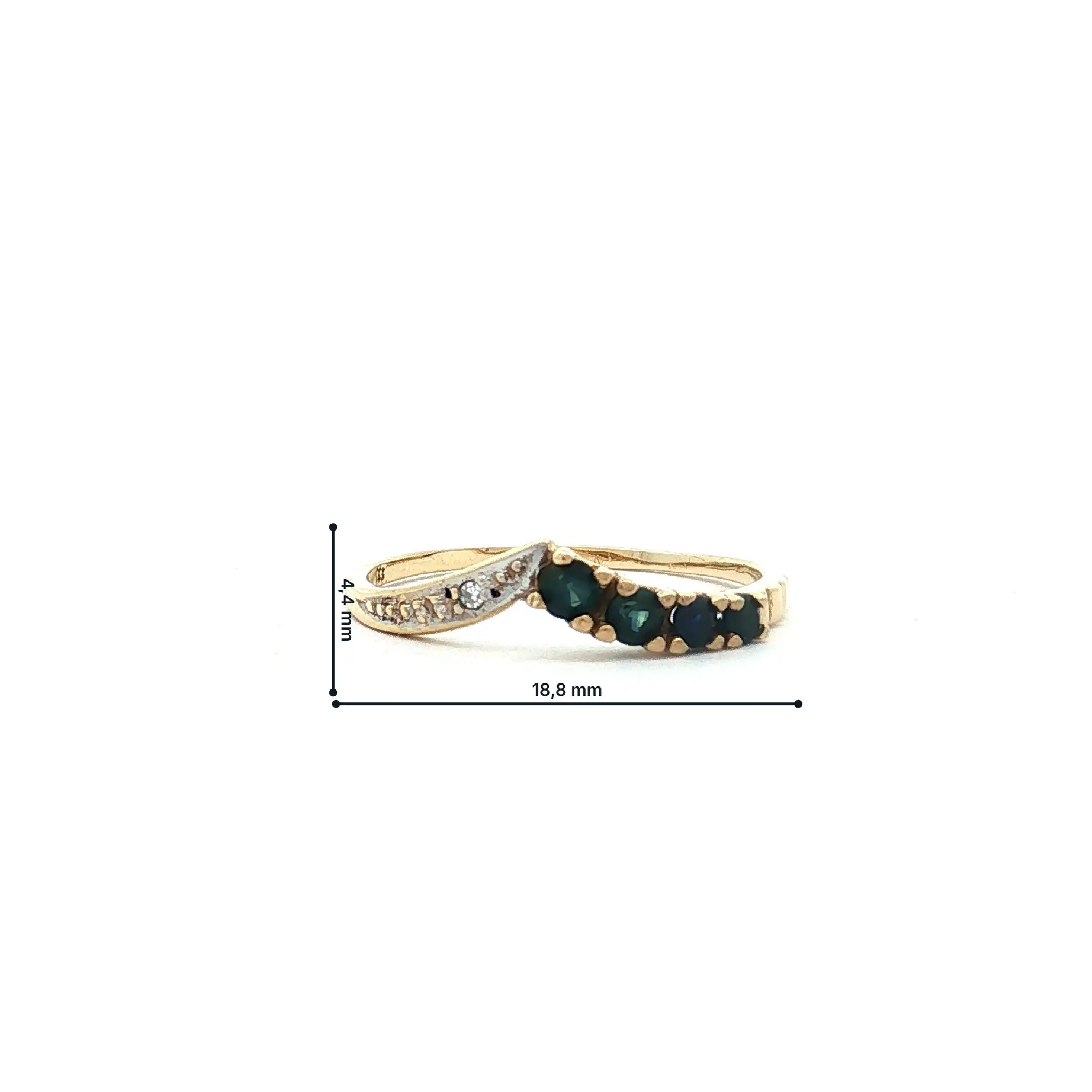 Ring Gelbgold mit blauen Steinen