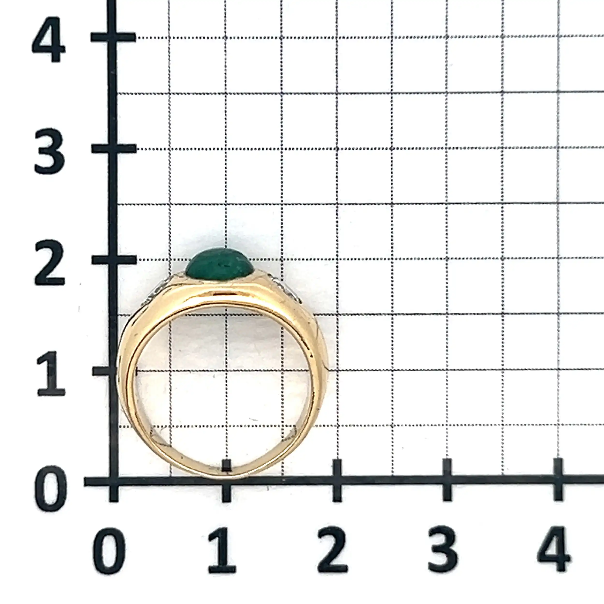 Ring Gelbgold mit Brillanten und Smaragd Cabochon Ring Gelbgold mit Brillanten und Smaragd Cabochon