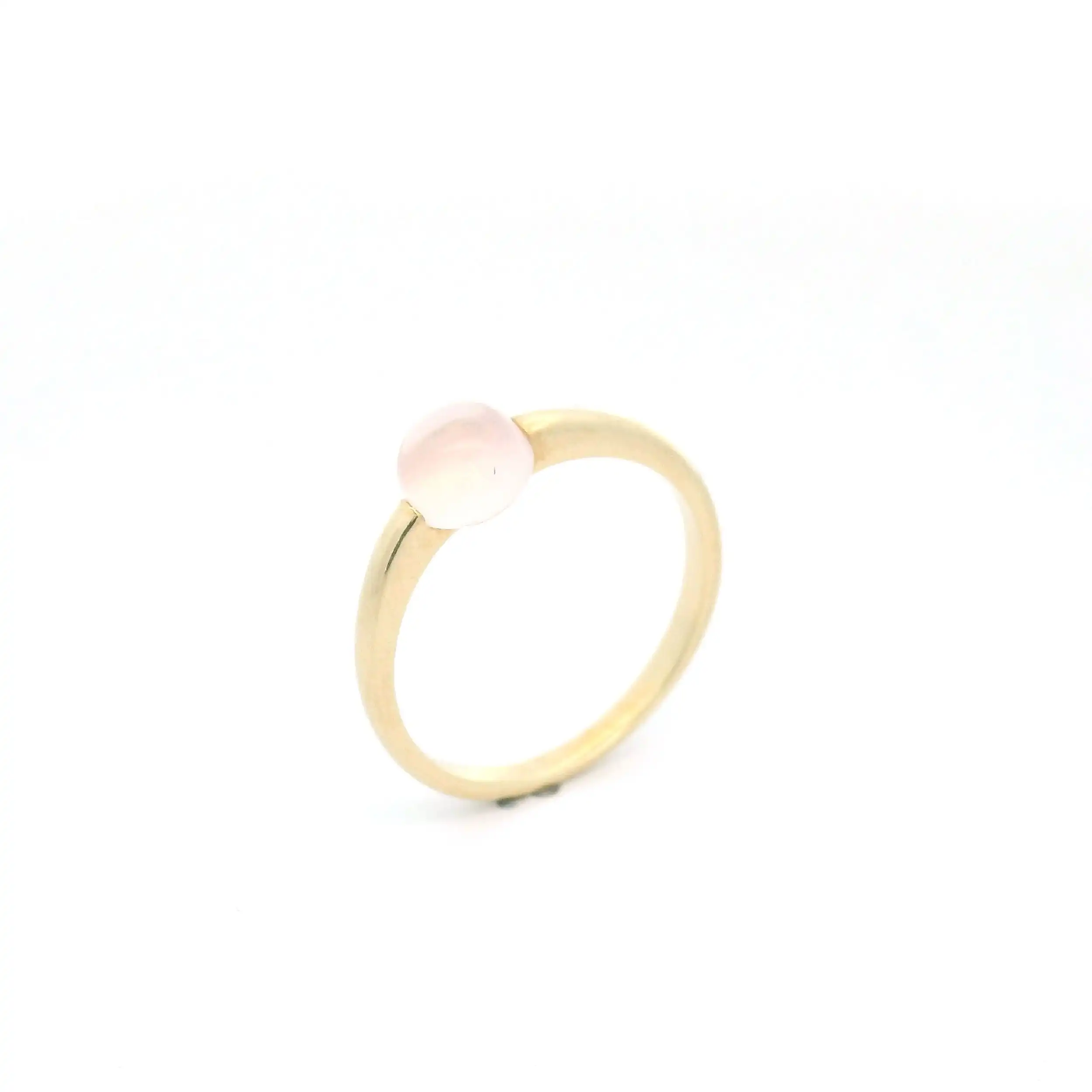 Ring Gelbgold mit Rosenquarz Cabochon
