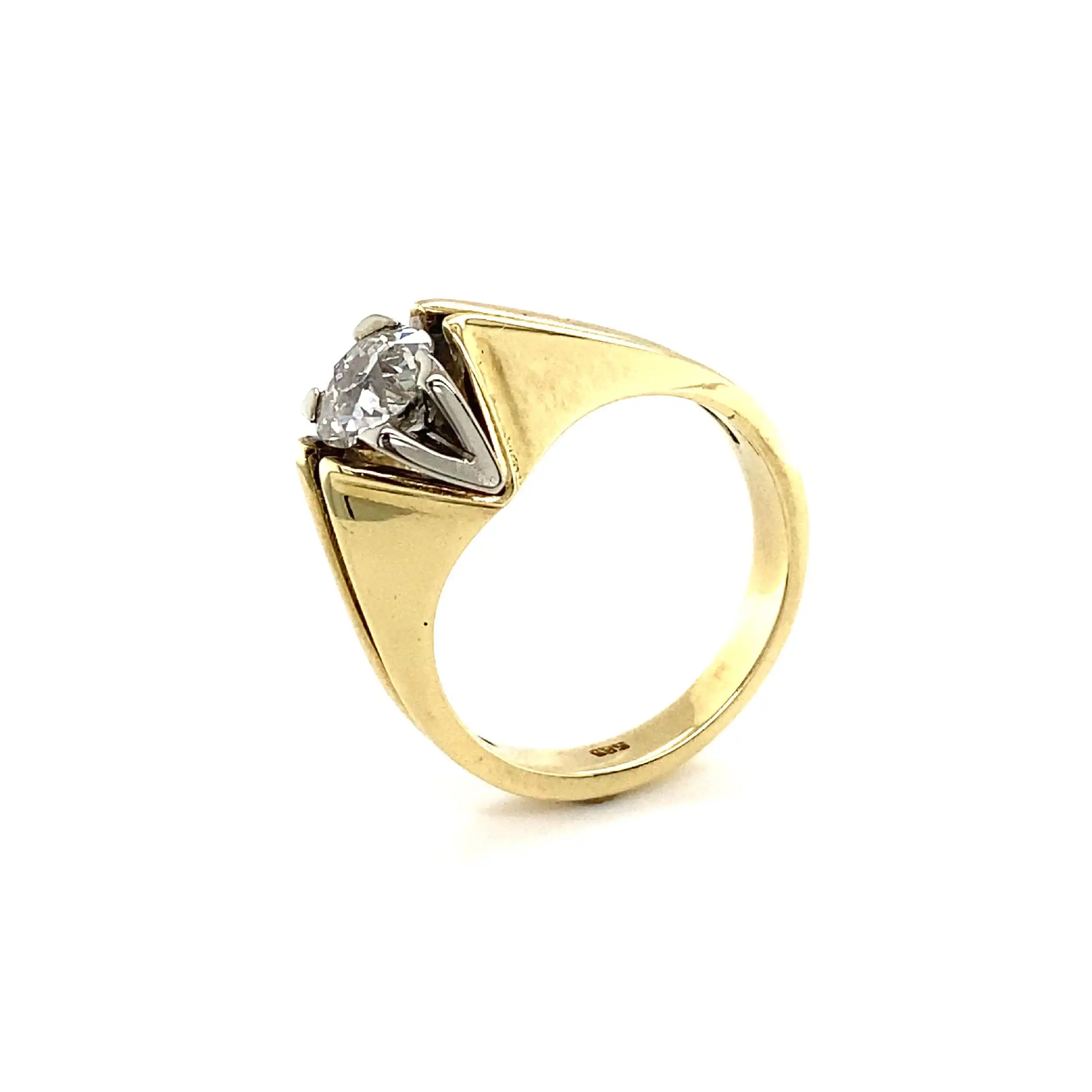 Ring Bicolor mit Altschliff-Brillant