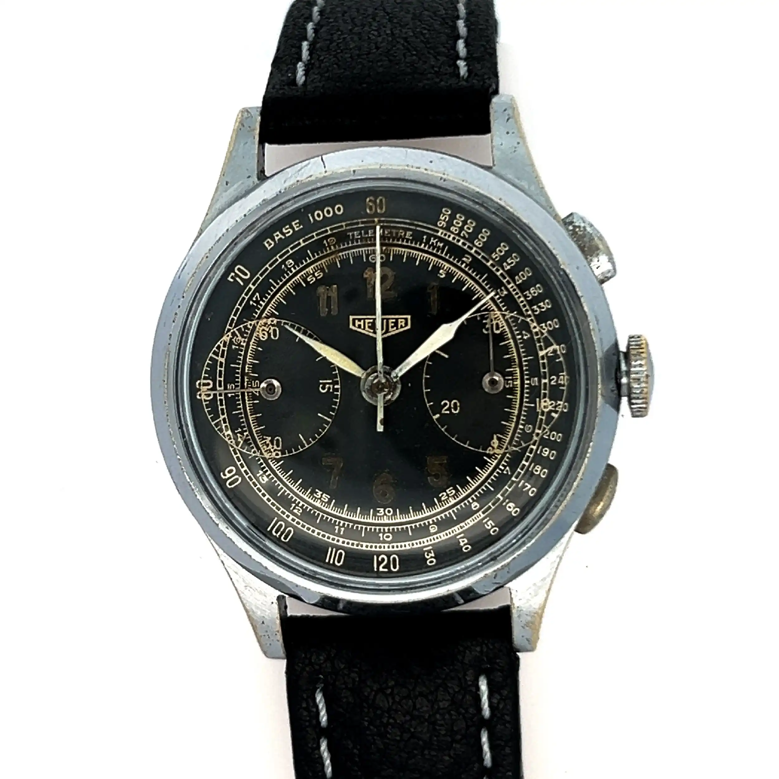 Herrenuhr Heuer Vintage Chronograph Big Eye Valjoux 22 Werk