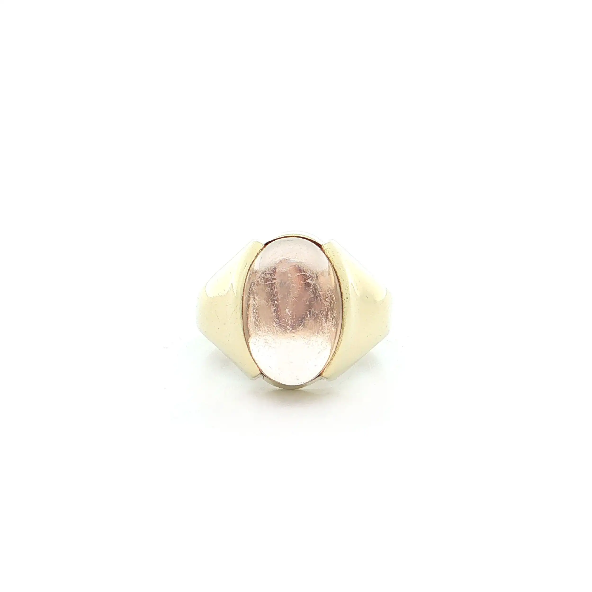 Ring Gelbgold mit Rosenquarz Cabochon Ring Gelbgold mit Rosenquarz Cabochon
