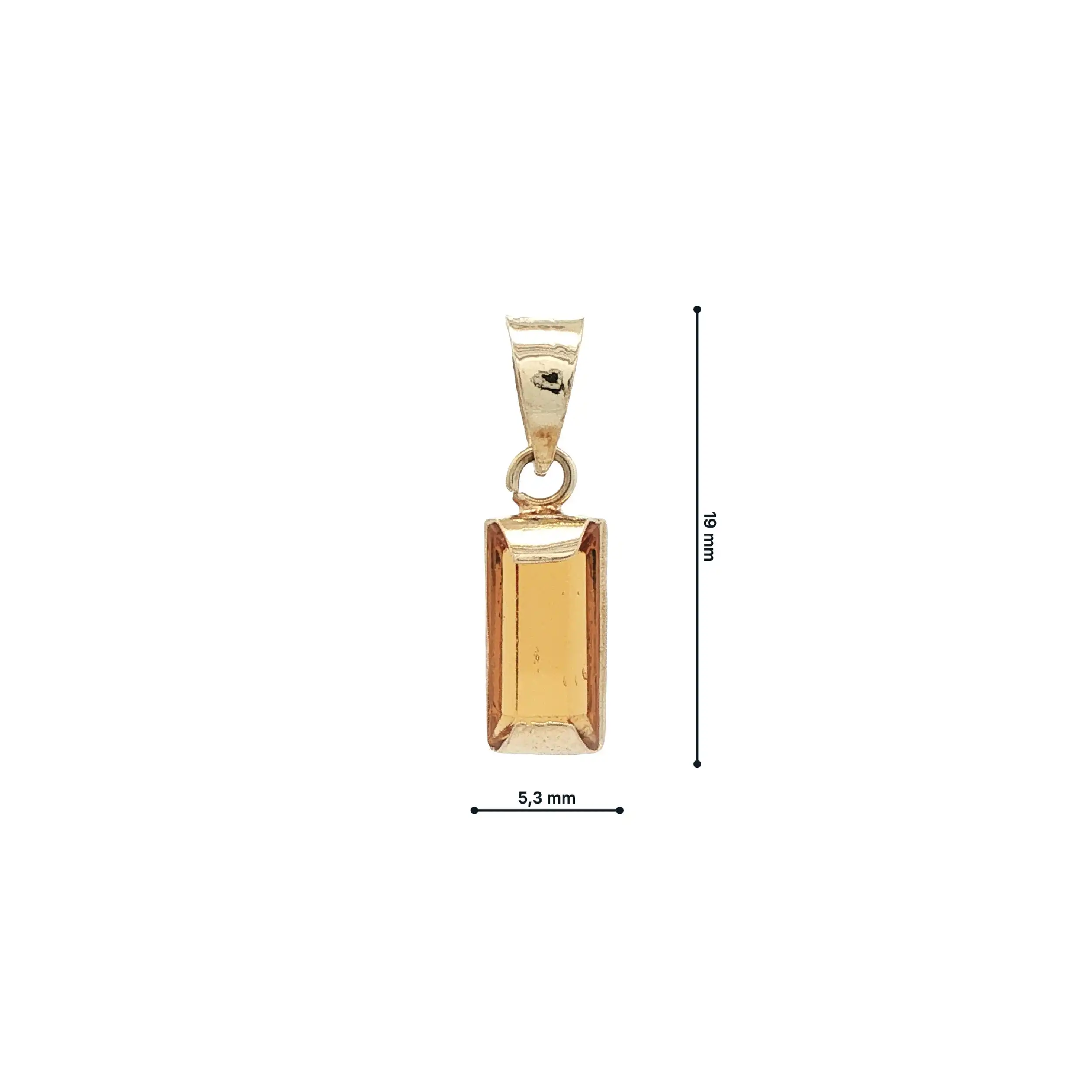 Anhänger Gelbgold mit orangem Farbstein