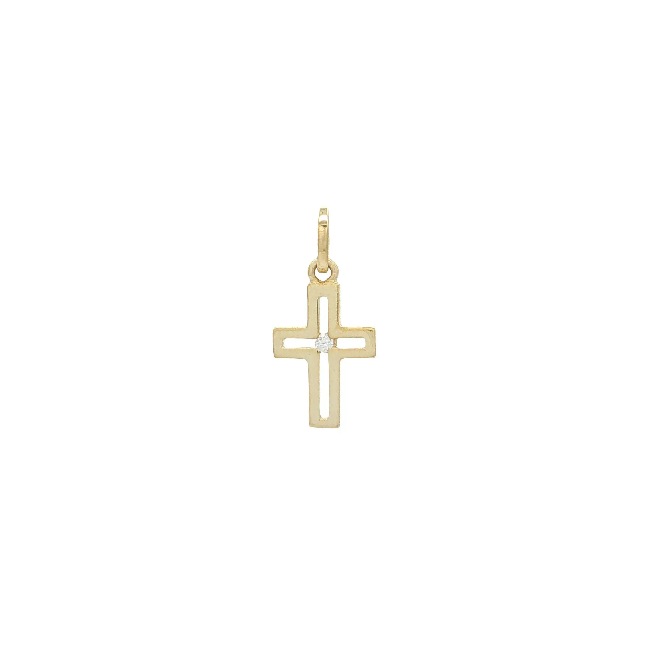 Kreuzanhänger Gelbgold mit Zirkonia Kreuzanhänger Gelbgold mit Zirkonia