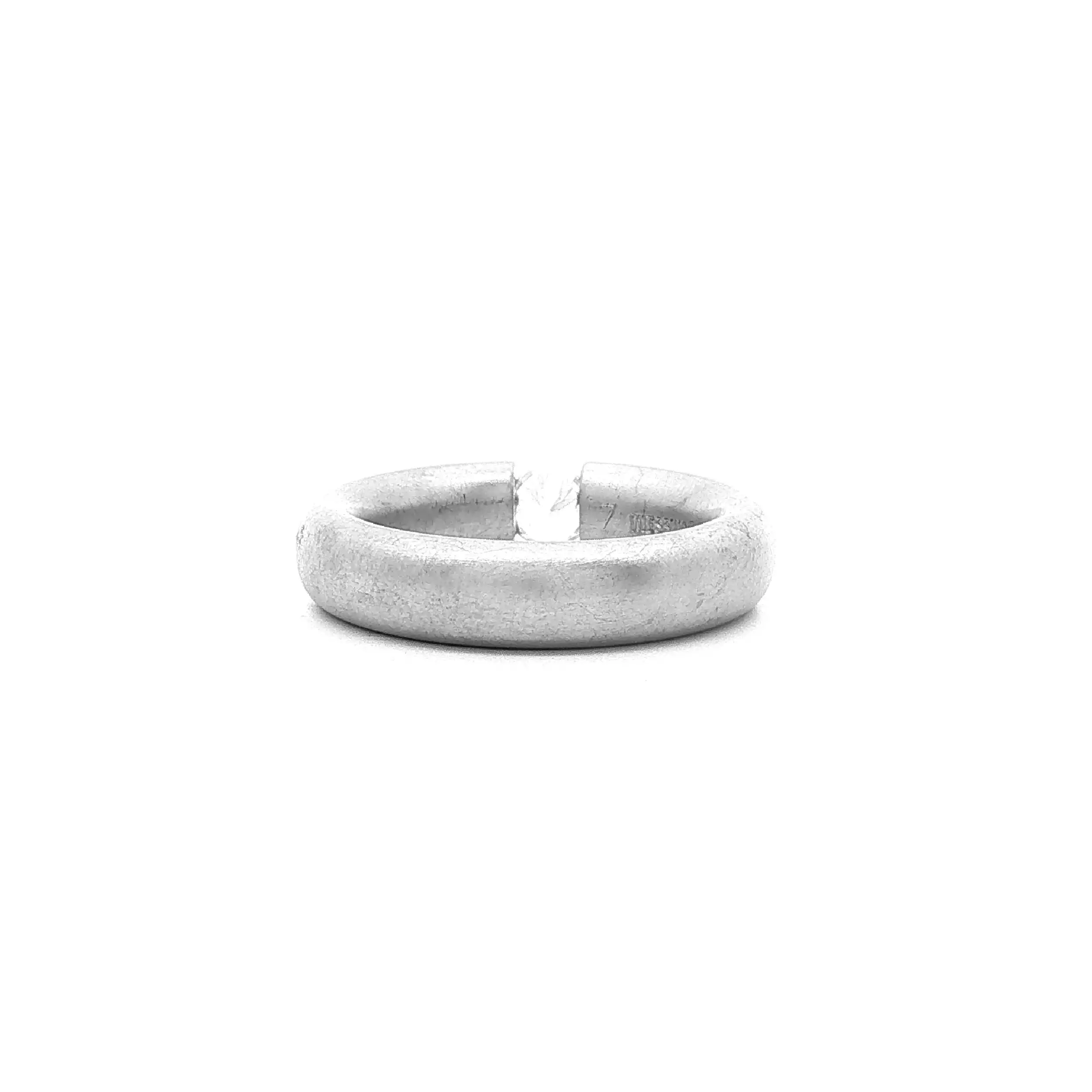 Spannring Silber Niessing "Musterring" Oval mit Zirkonia