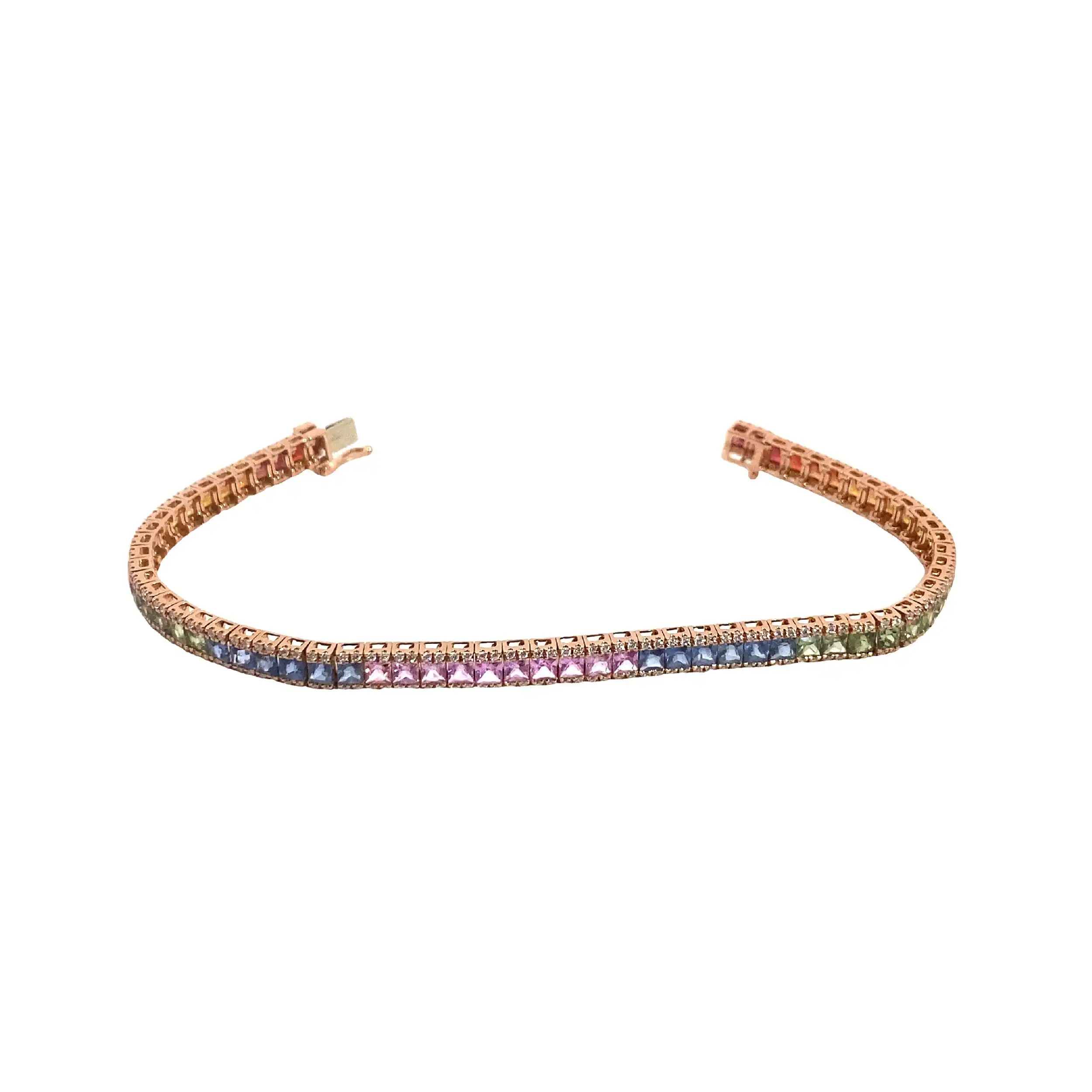 Armband Roségold mit Brillanten und Saphiren Armband Roségold mit Brillanten und Saphiren