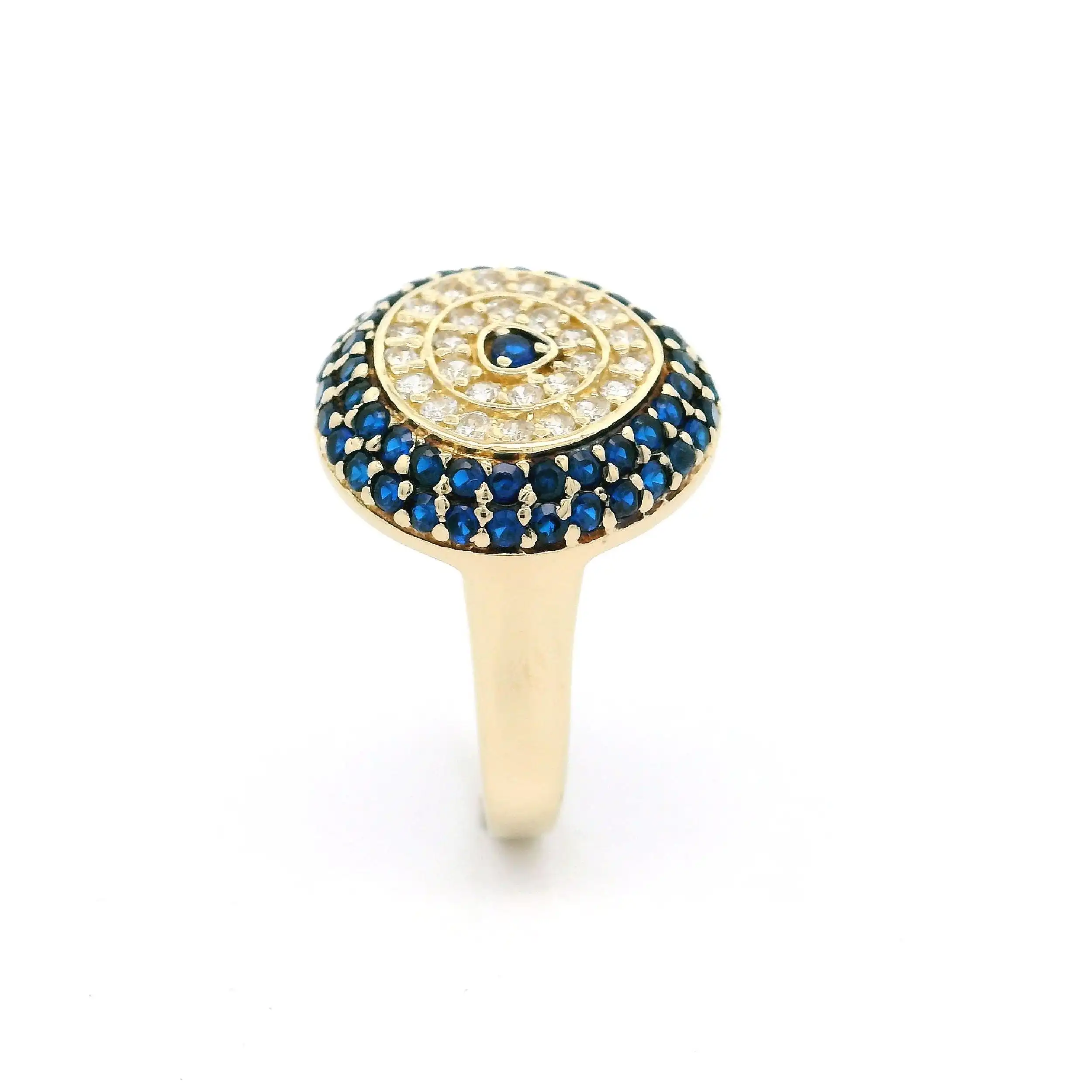 Ring Gelbgold mit blauen Farbsteinen & Zirkonia Ring Gelbgold mit blauen Farbsteinen & Zirkonia