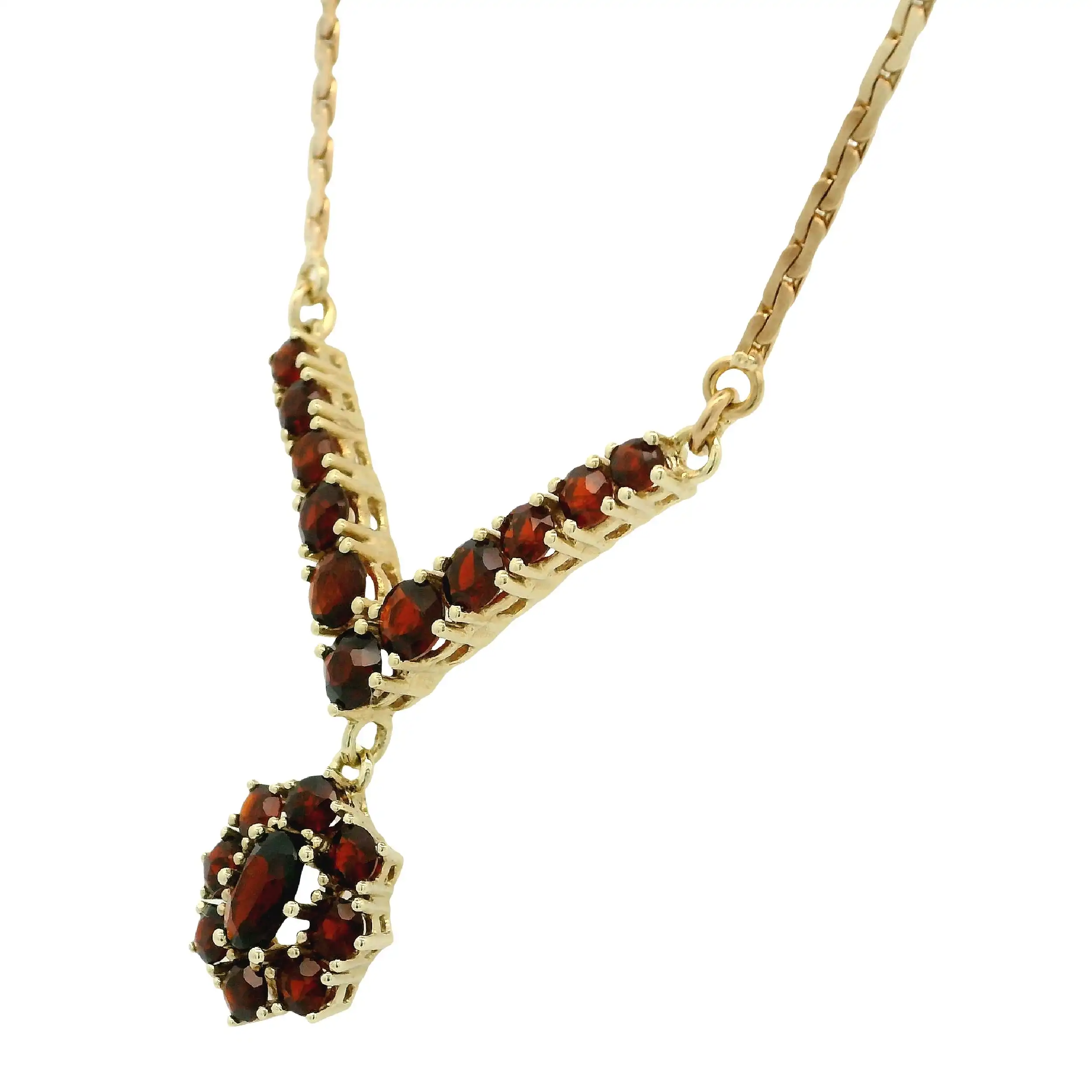 Collier Gelbgold mit Granat