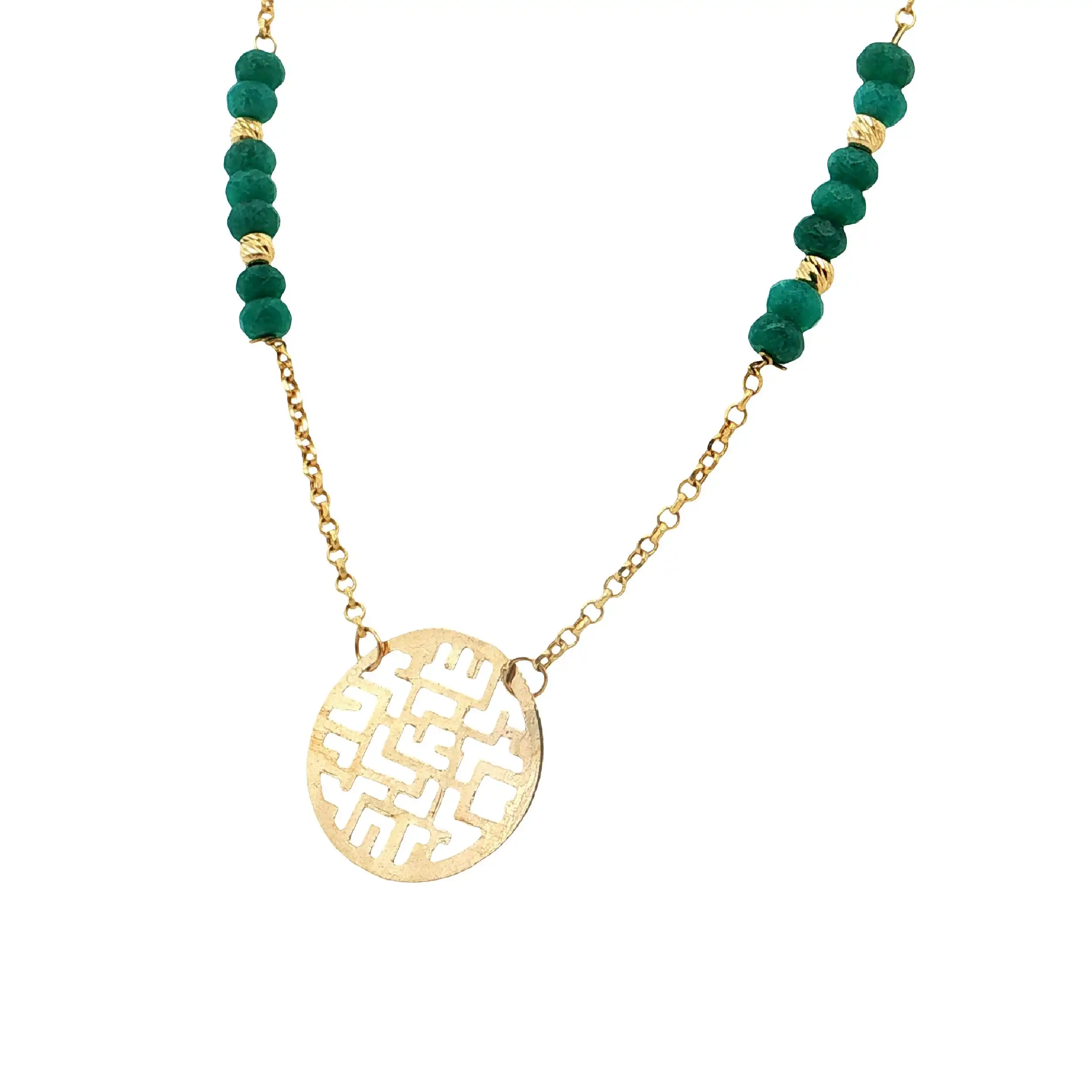 Kette Gelbgold mit bunten Farbsteinen